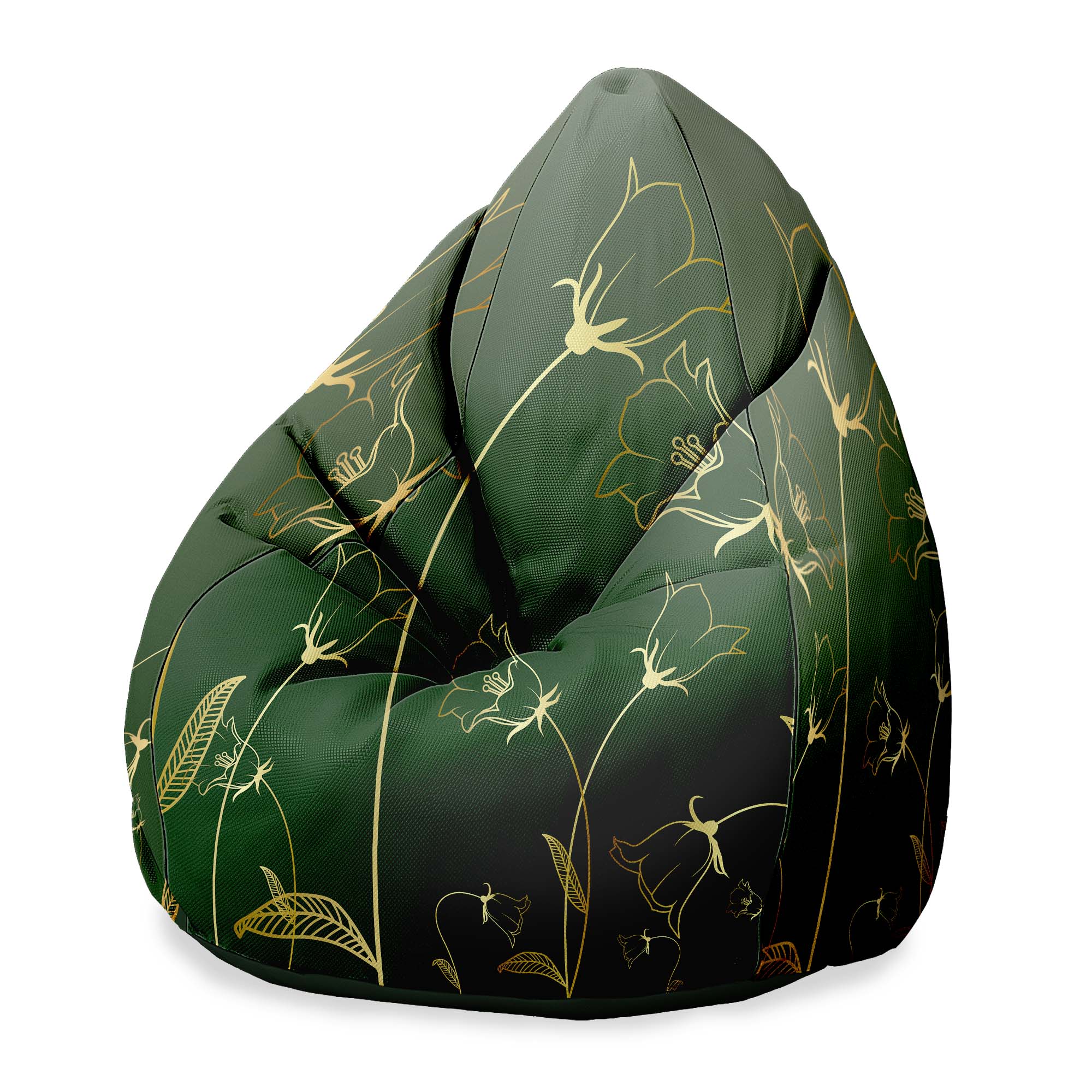 Puf Pearshape s rytým botanickým vzorem