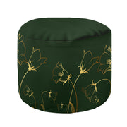 Okrúhly puf podnožka Engraving Botanical Pattern