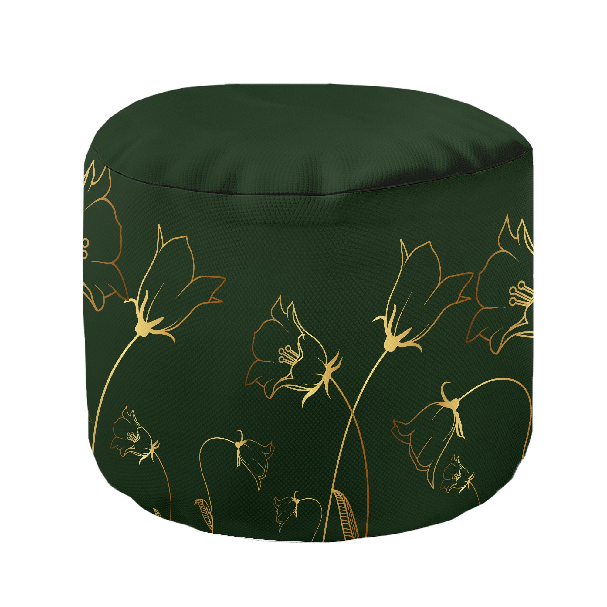 Okrúhly puf podnožka Engraving Botanical Pattern