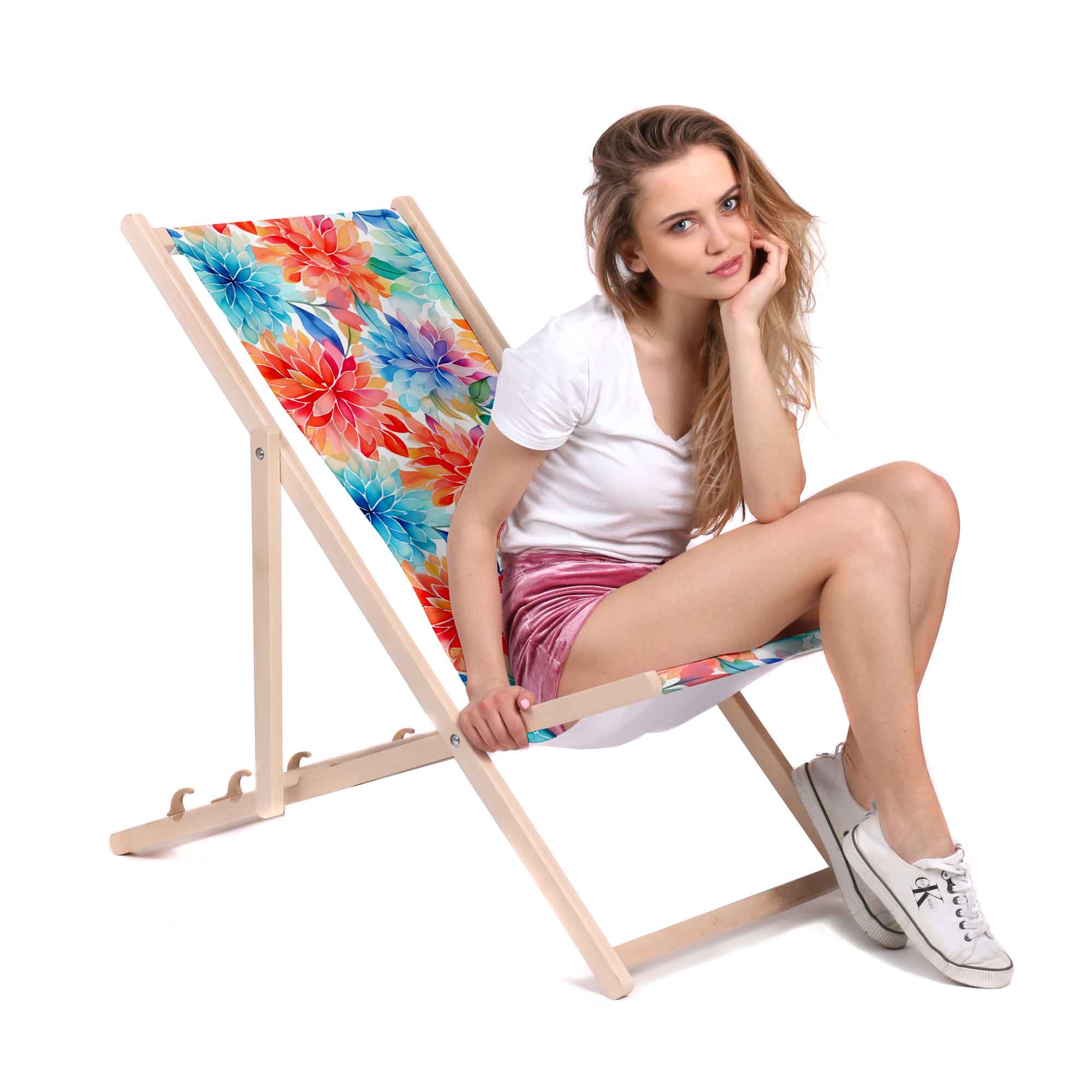 Dřevěné lehátko Floral Background