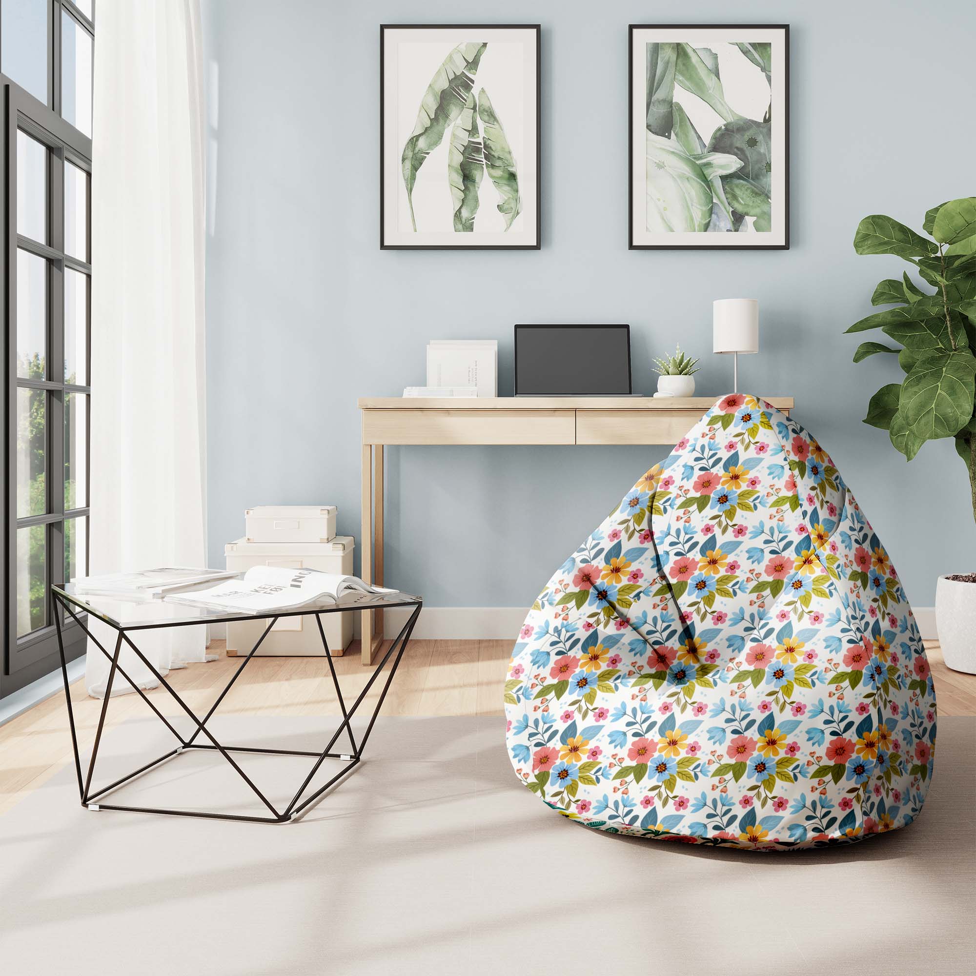 Pearshape Pouf Floral Fantasy-S-Oxford