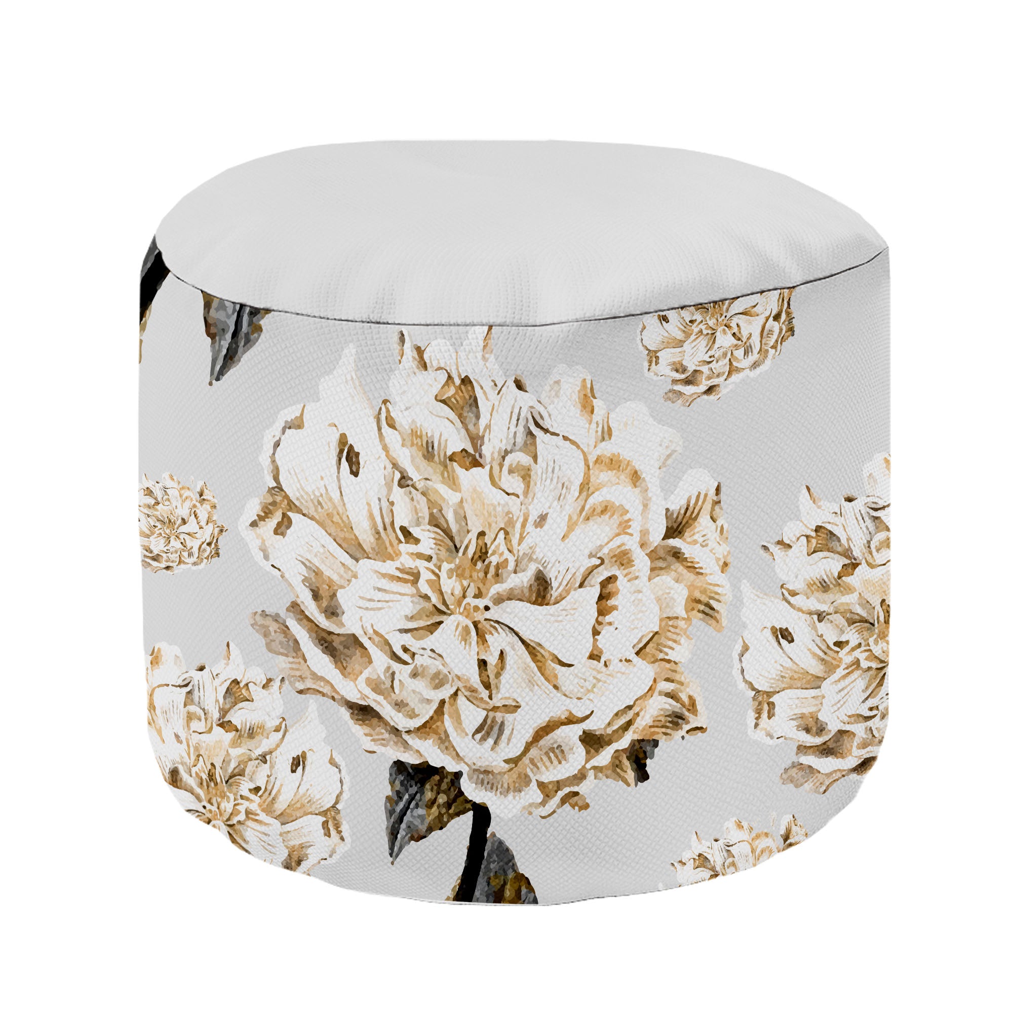 Okrúhly puf podnožka Floral Peony