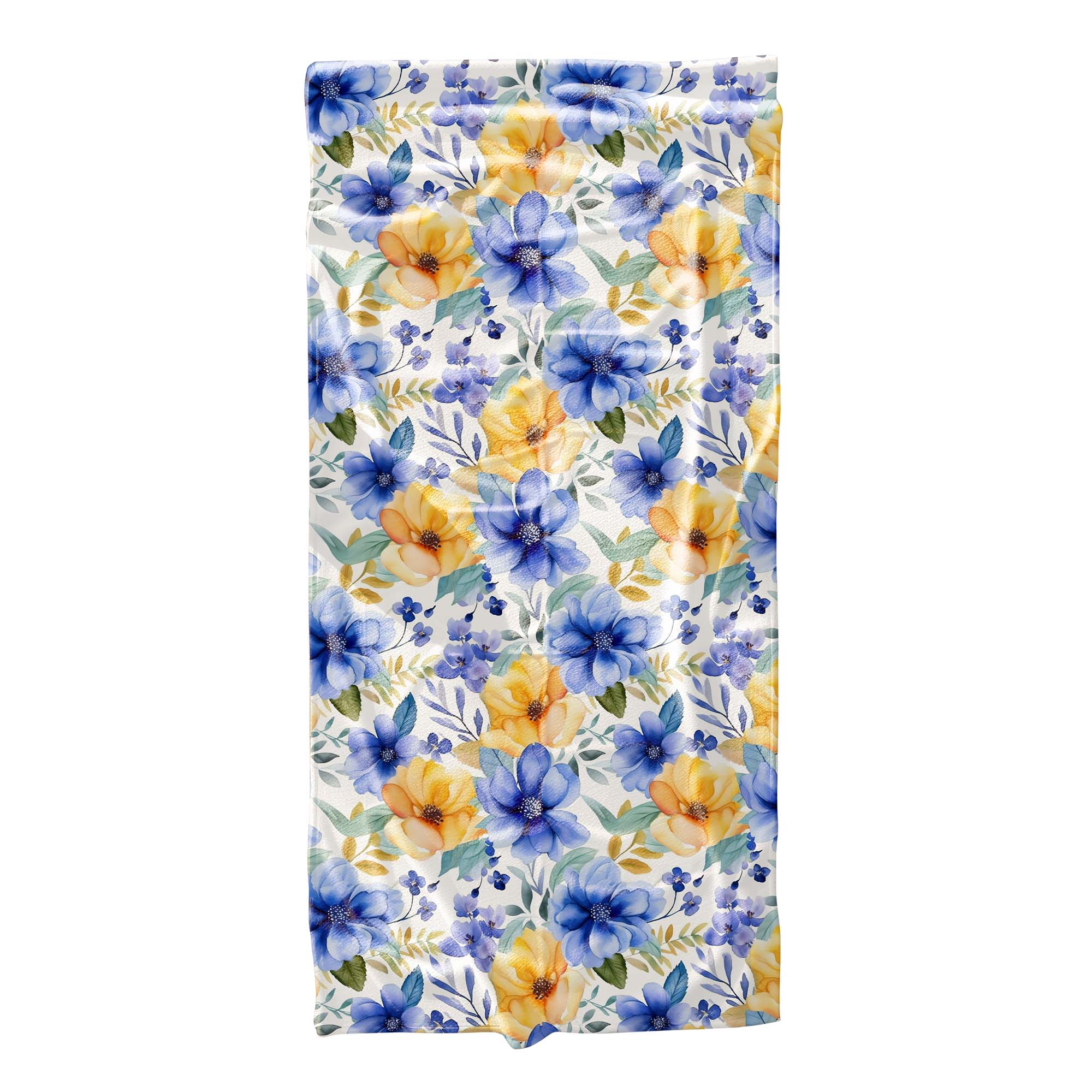 Handtuch Gelb-blaue Blumen-70x140 cm