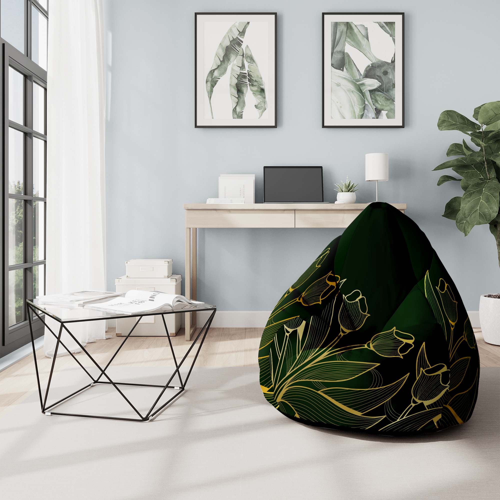 Pearshape Pouf Gold Dream-Oxford