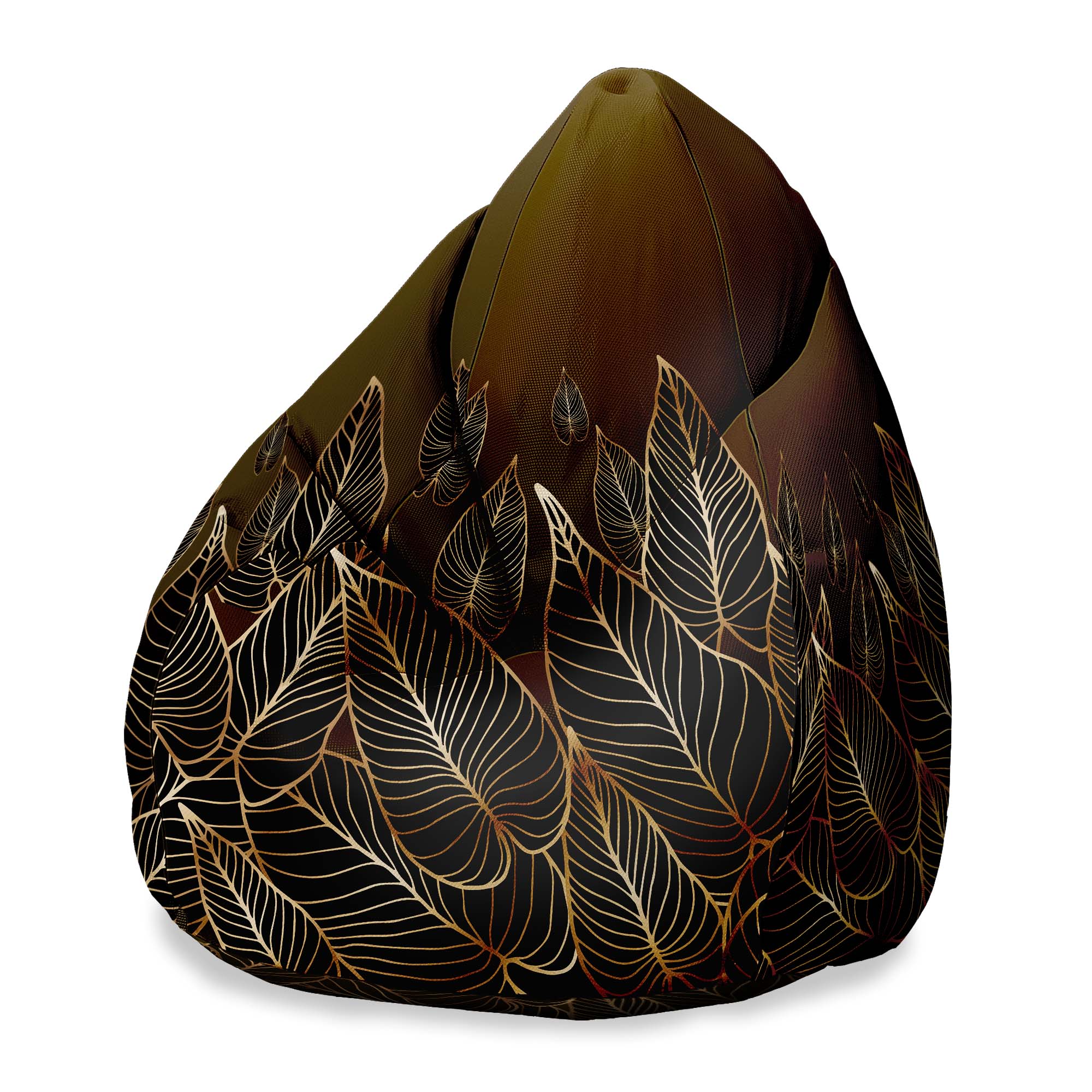 Puf Pearshape zlatý lineárny-zamat