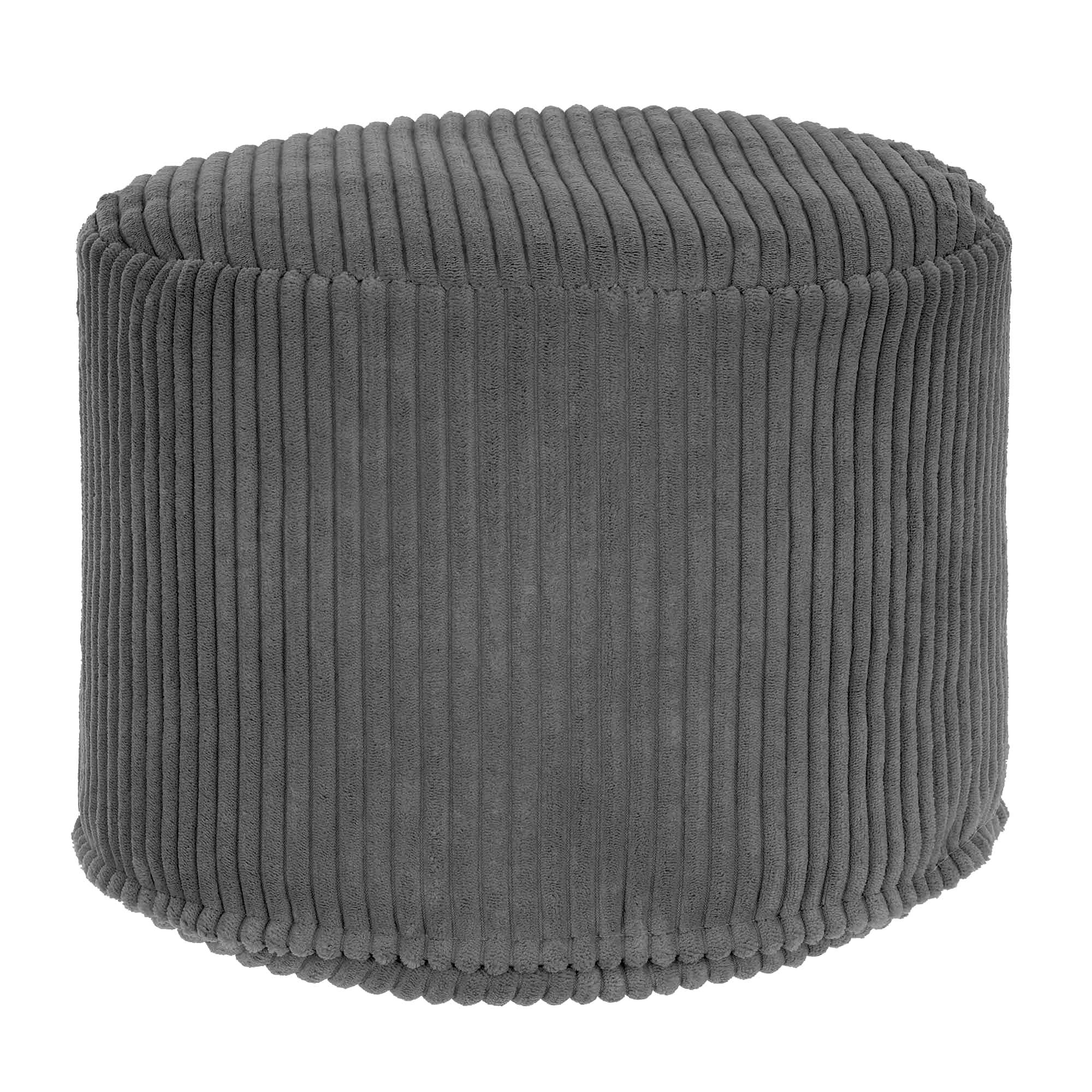 Round pouf footstool Lincoln Granite Gray-M