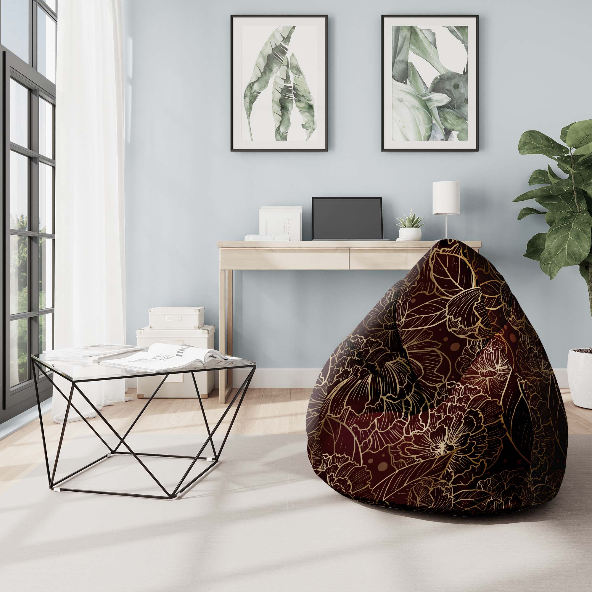 Sedací vak Pearshape Deep Peonia-M-Velvet