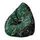 Pearshape Pouf Green Flowers-Velvet
