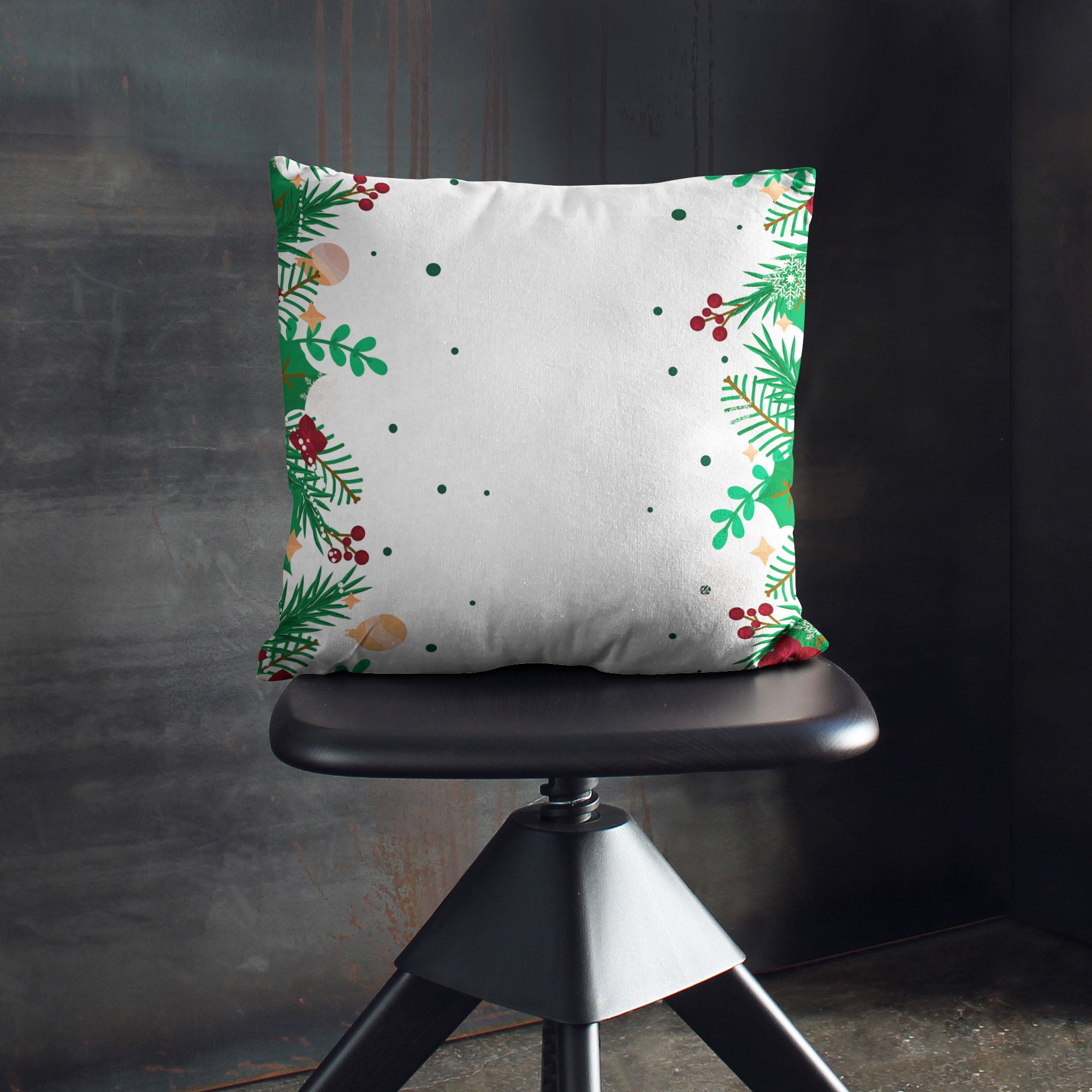 Green Mistletoe Pillow