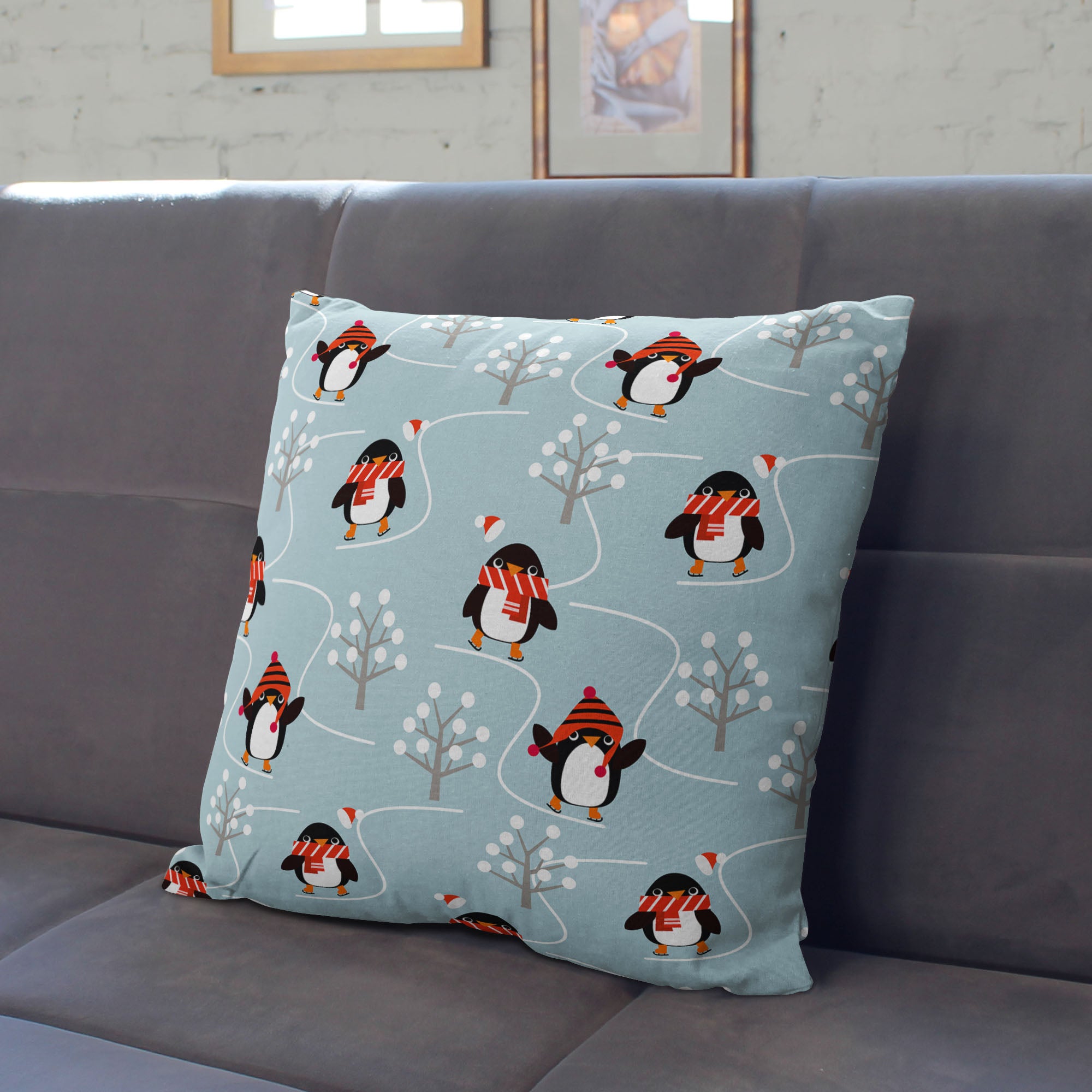 Polštář Happy Pinguins se šálami