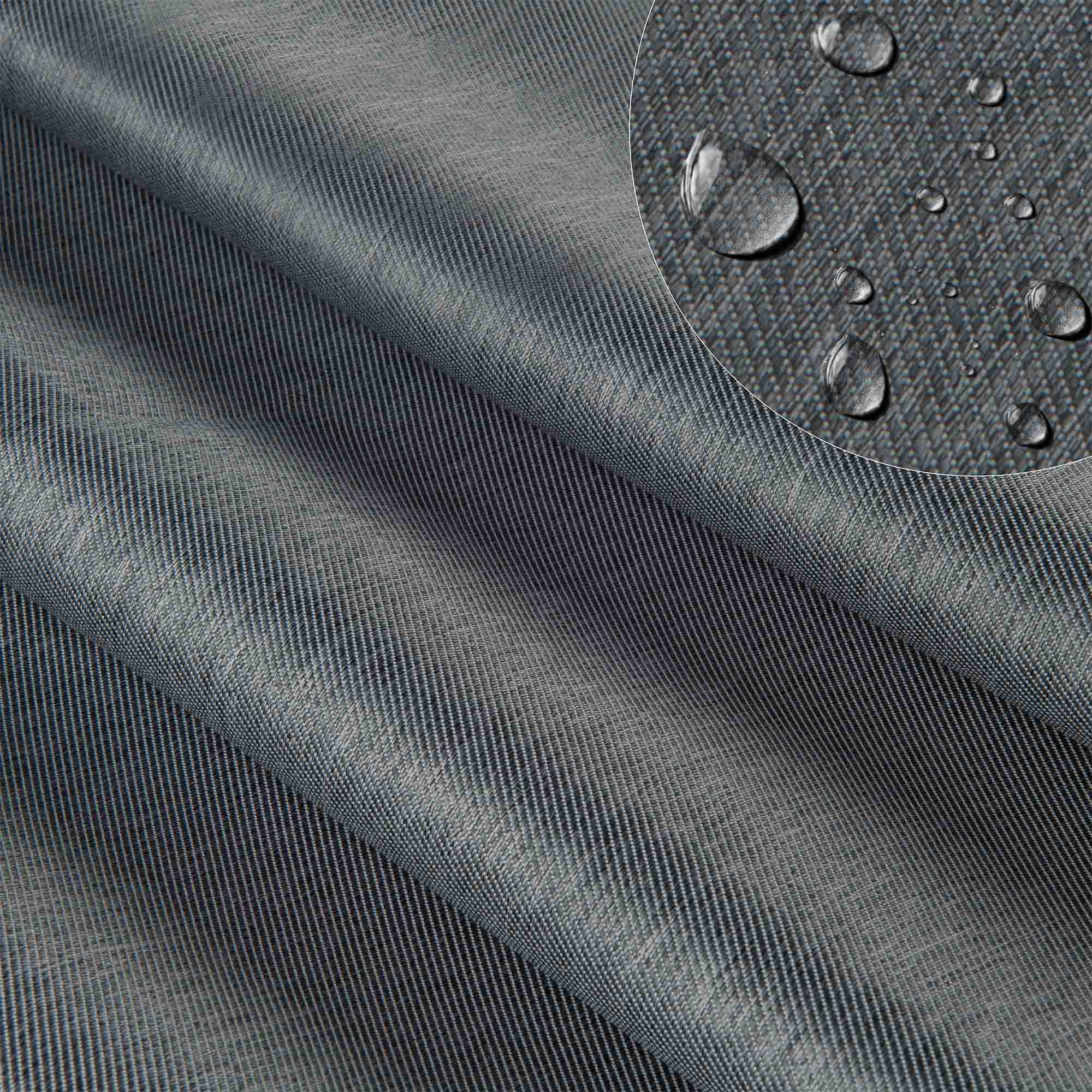 Holzliegestuhl mit Kissen Jeans-Imitat Iron Slate