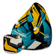 Puf Pearshape s podnožkou Abstract Yellow-Velvet
