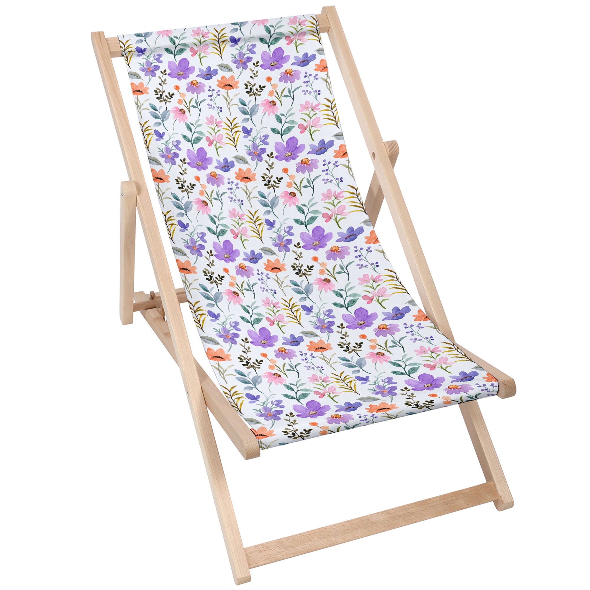Holzliegestuhl Land der Blumen-M