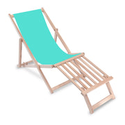 Wooden deck chair with wooden footrest Lazur