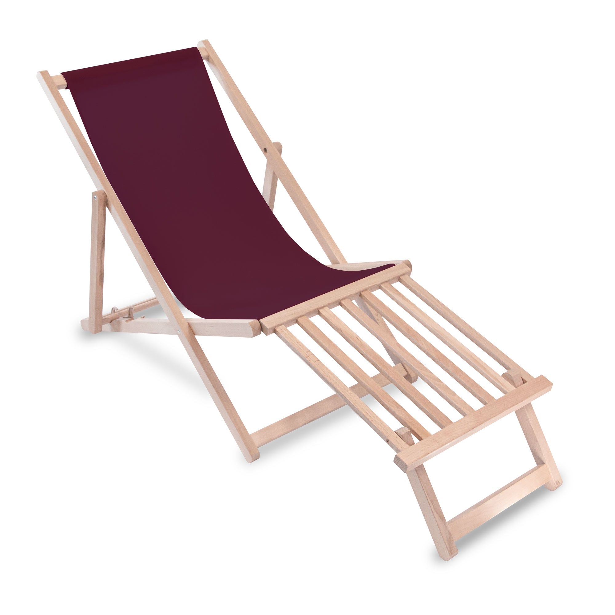 Dřevěné lehátko s dřevěnou podnožkou Plum