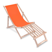 Drevené lehátko s drevenou podnožkou Orange