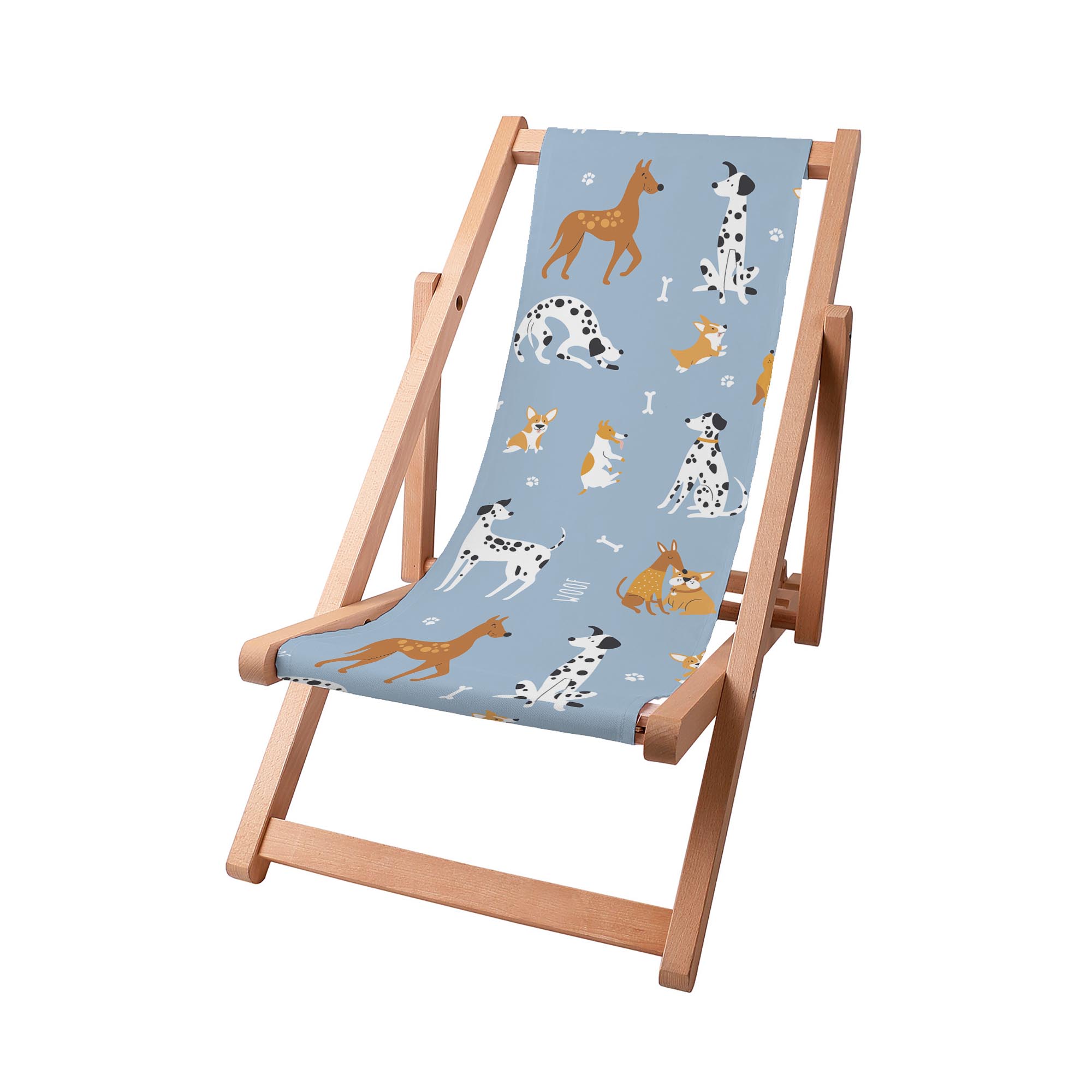 Holzliege Blue Cartoon Dogs
