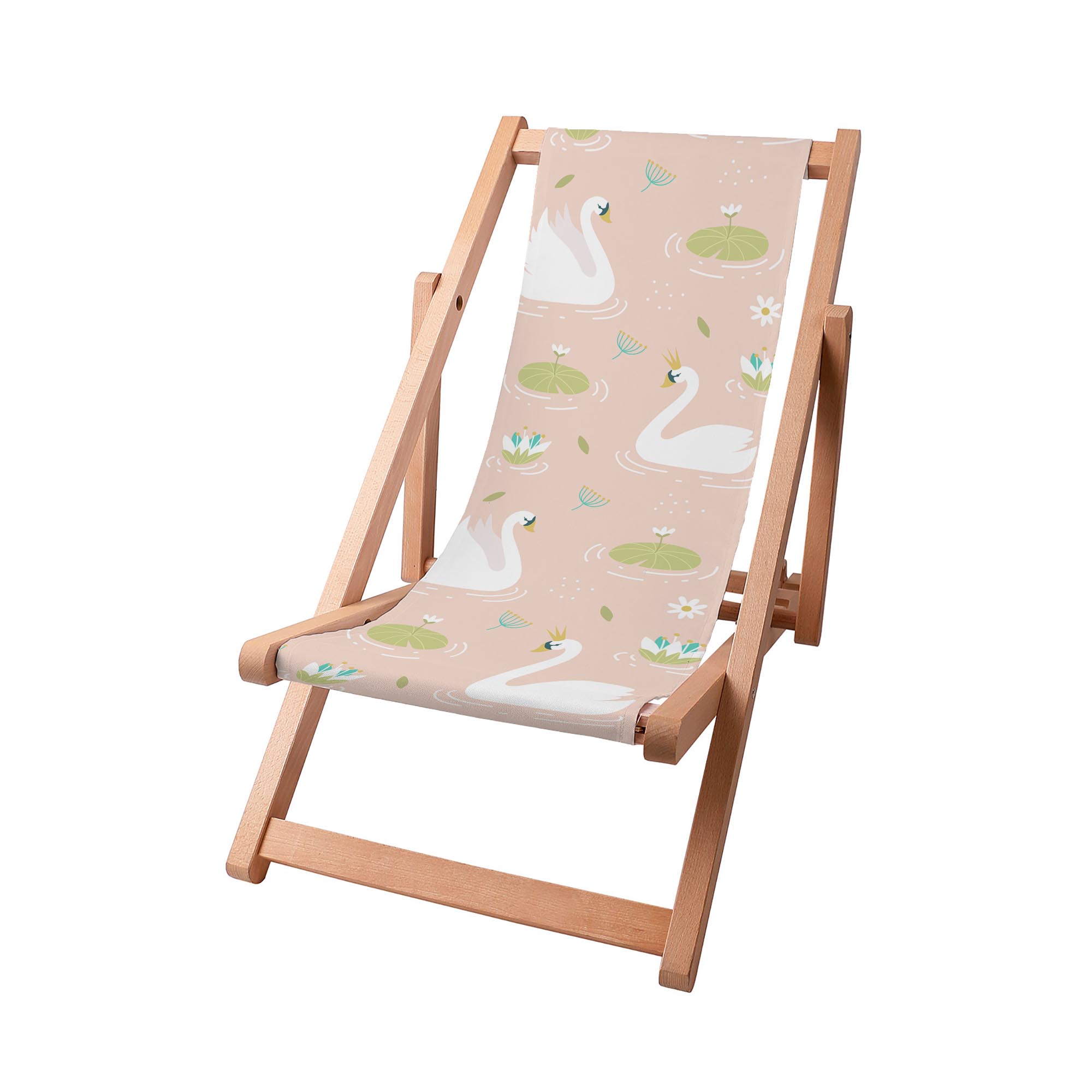 Wooden deck chair Elegant Swans
