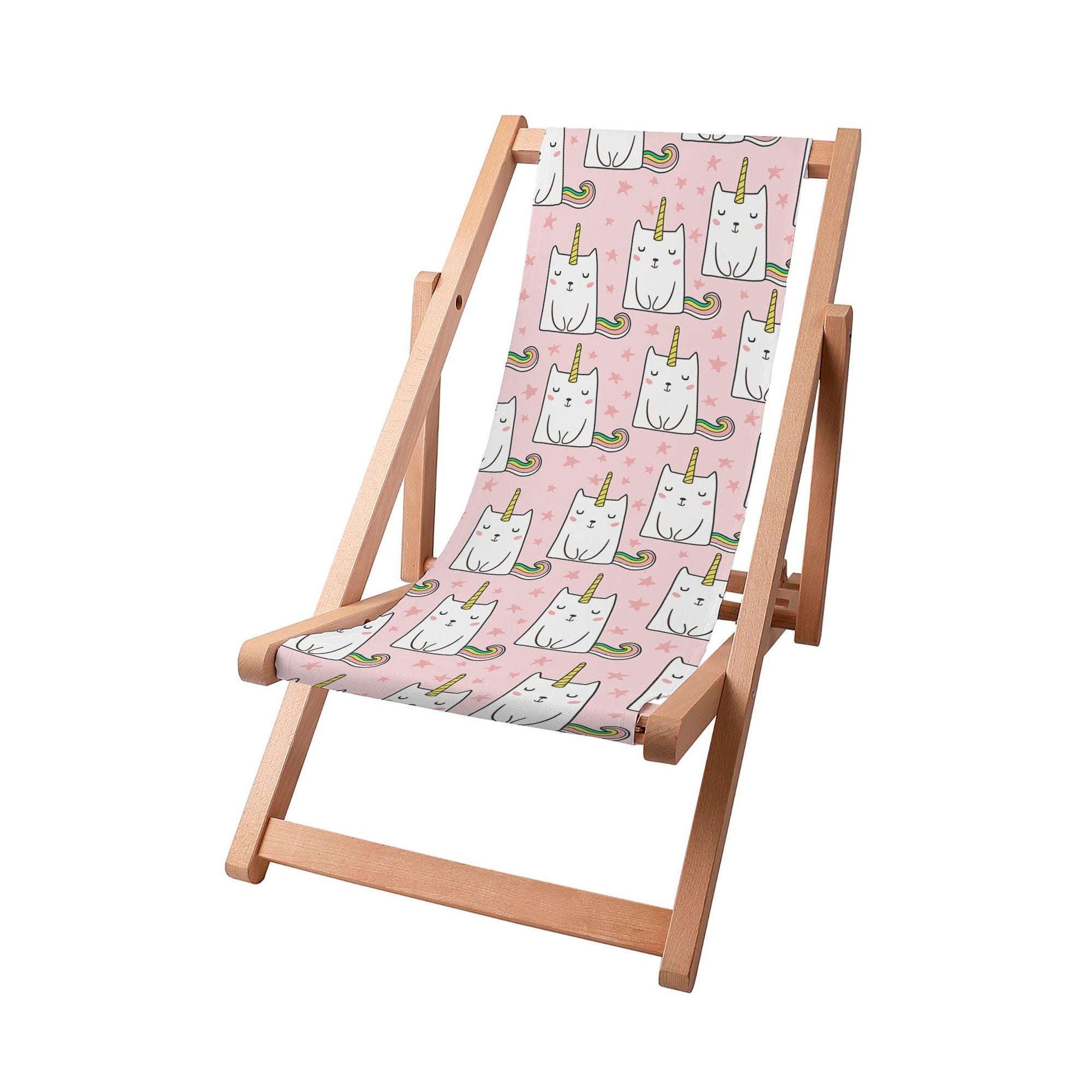 Wooden deck chair Unicorn Cat