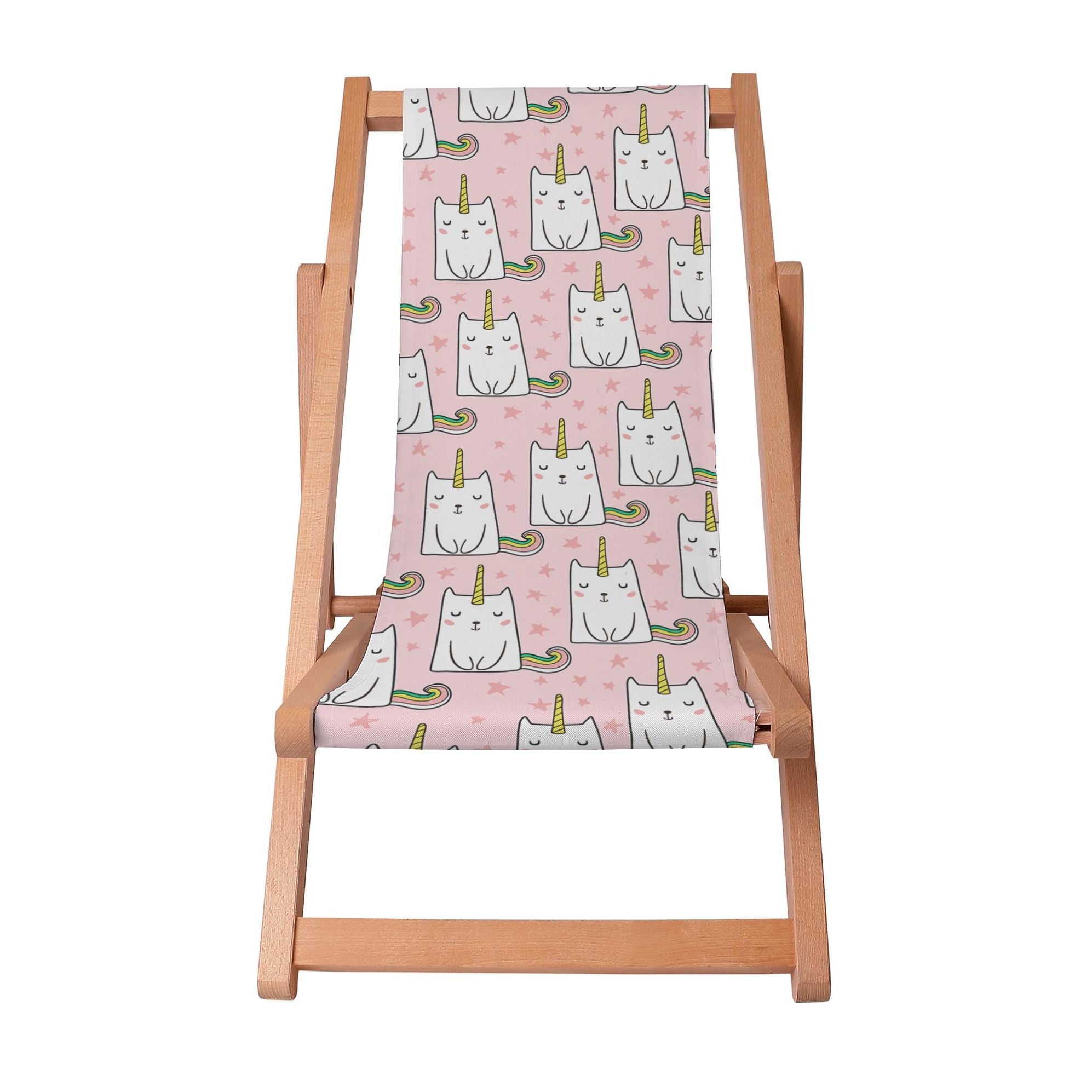 Wooden deck chair Unicorn Cat