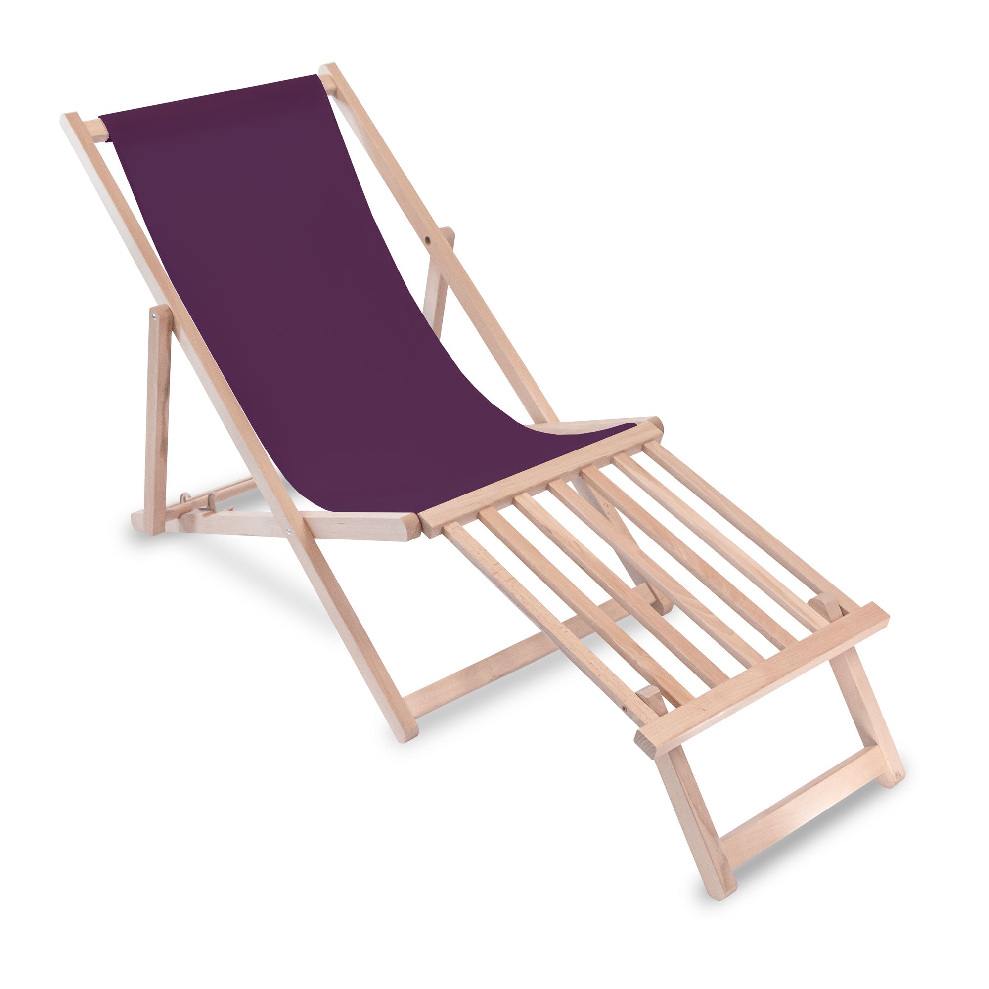 Dřevěné lehátko s dřevěnou podnožkou Purple