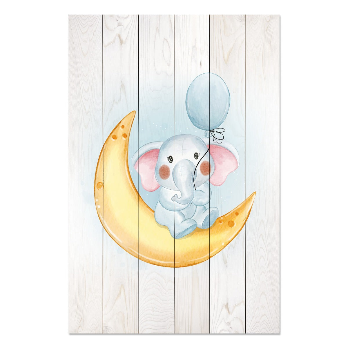 Bild Wood Kleiner Elefant mit Ballon-40x60 cm