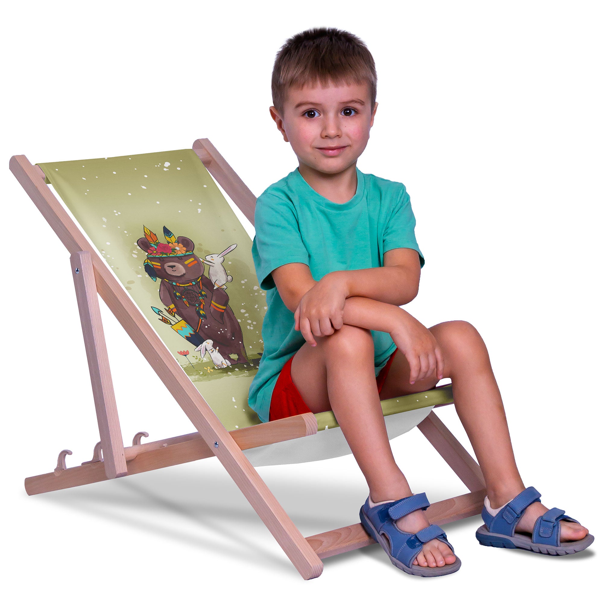 Holzliegestuhl Kleiner Bär Boho