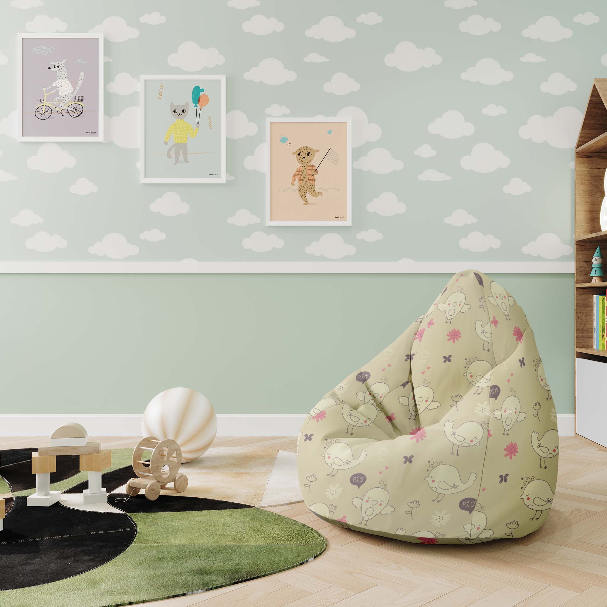 Puf Pearshape Little Birds