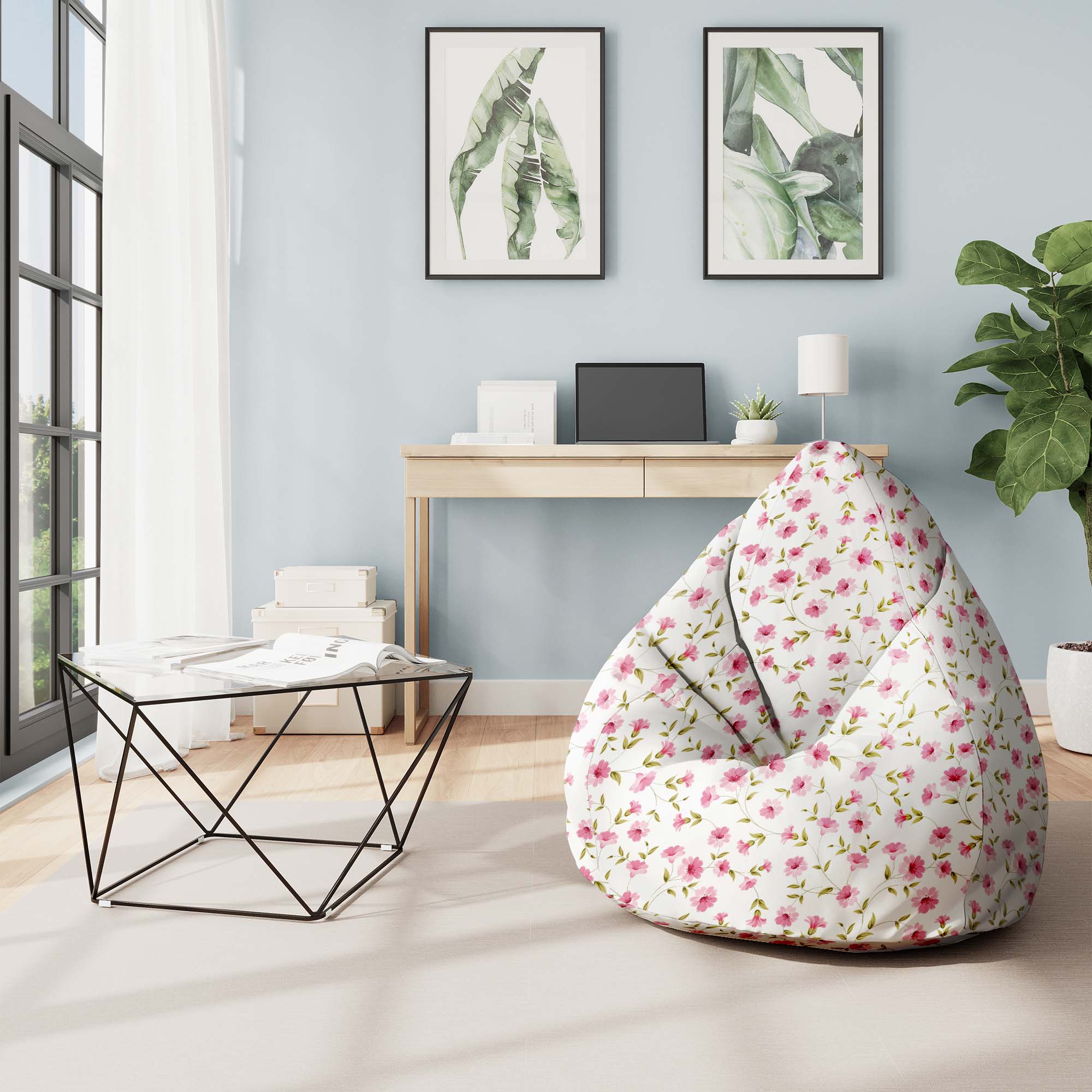 Pearshape Pouf Magical Garden-M-Oxford