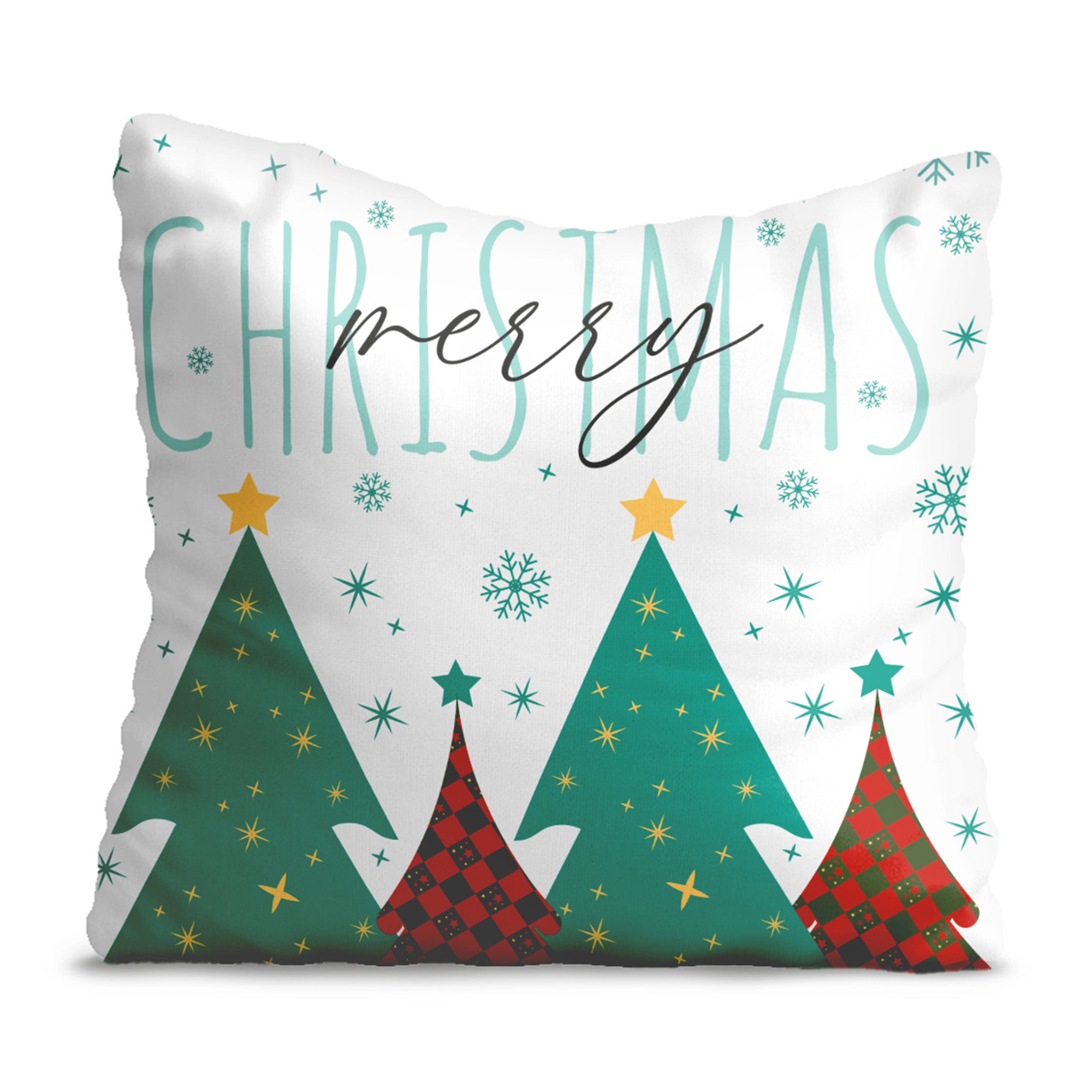 Merry Christmas Trees Pillow-Oxford