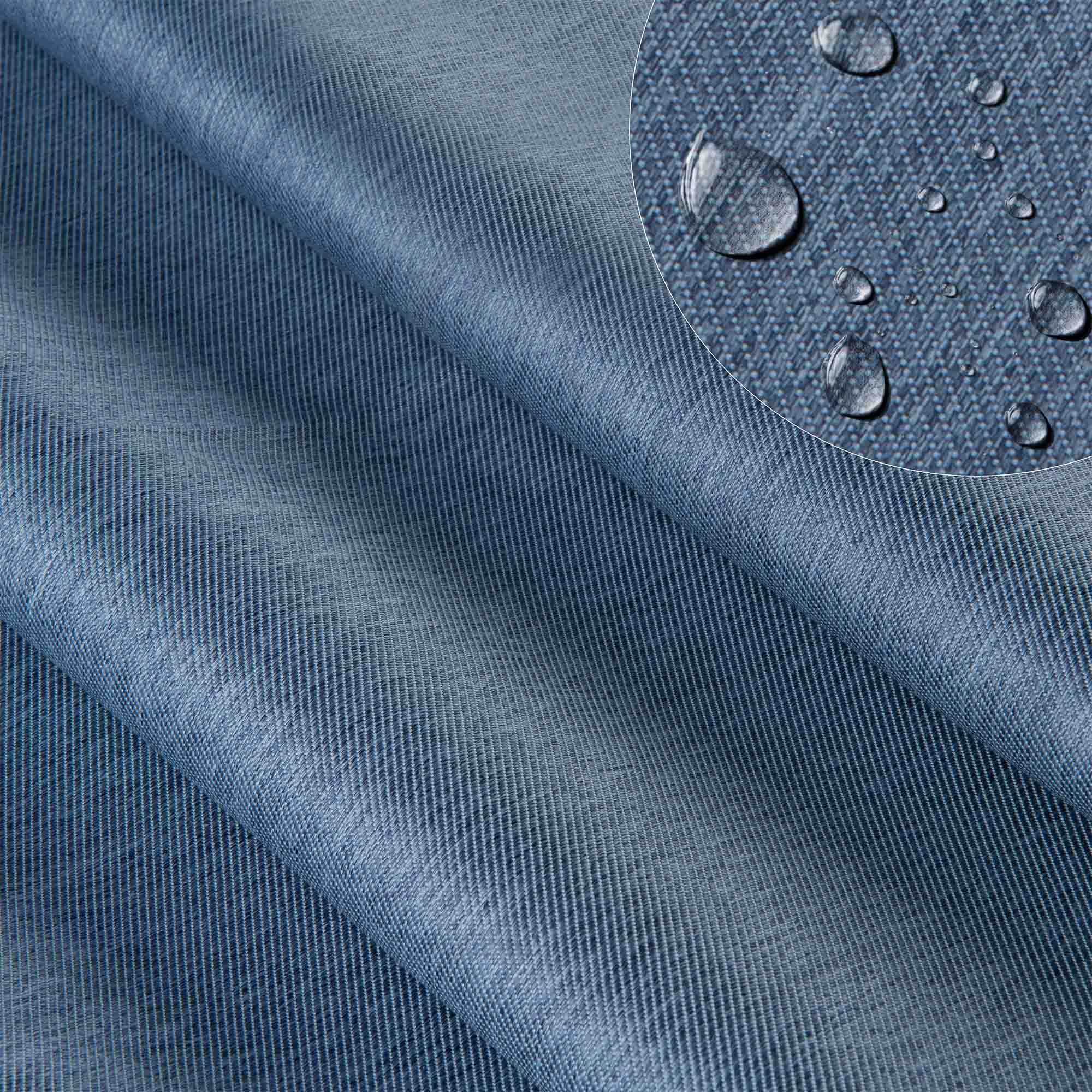 Holzliegestuhl mit Kissen Jeans-Imitat Nordic Blue-M