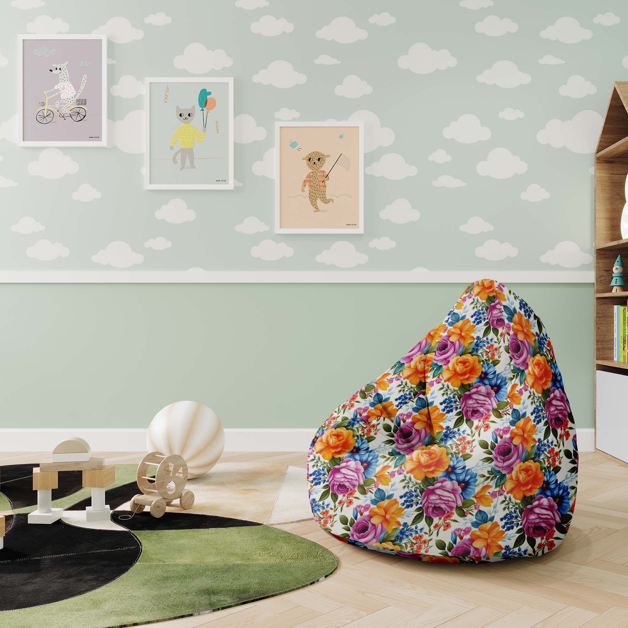 Sedací vak Pearshape Okvetné lístky na slnku-S-Velvet
