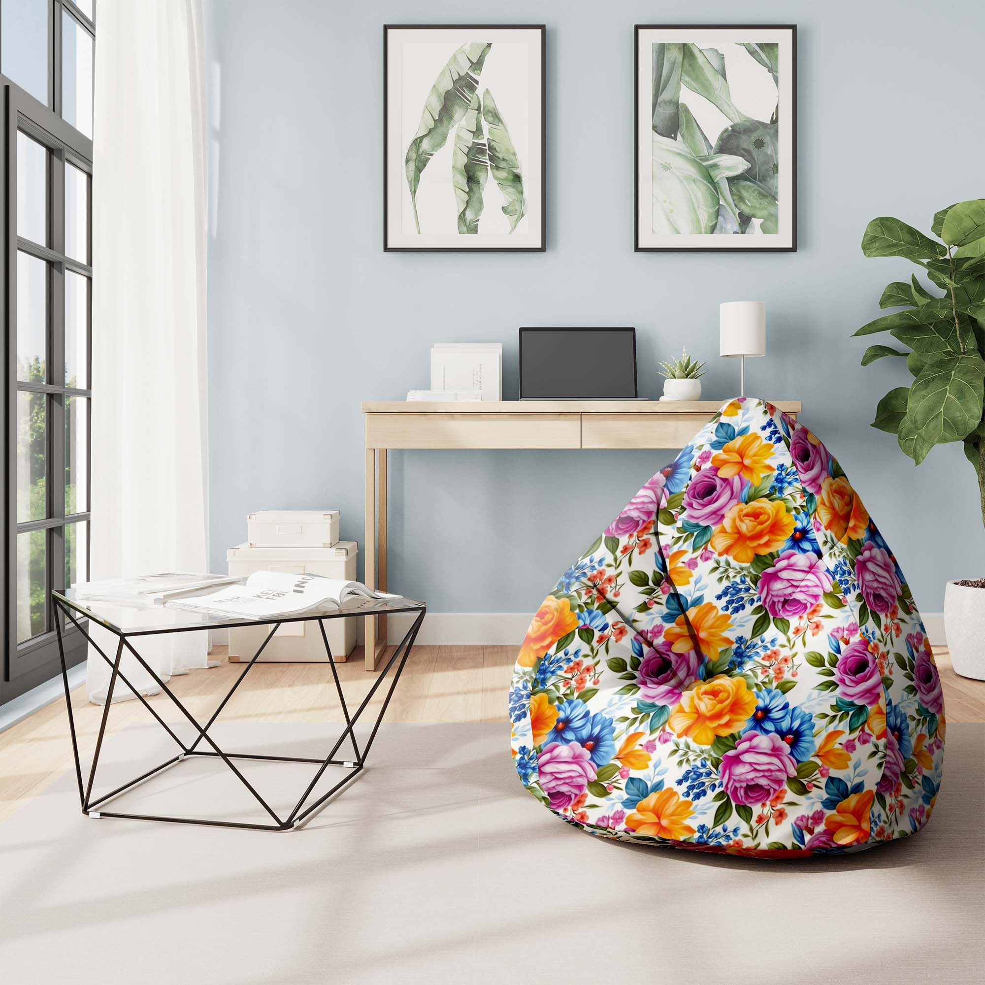 Sedací vak Pearshape Okvetné lístky na slnku-S-Velvet