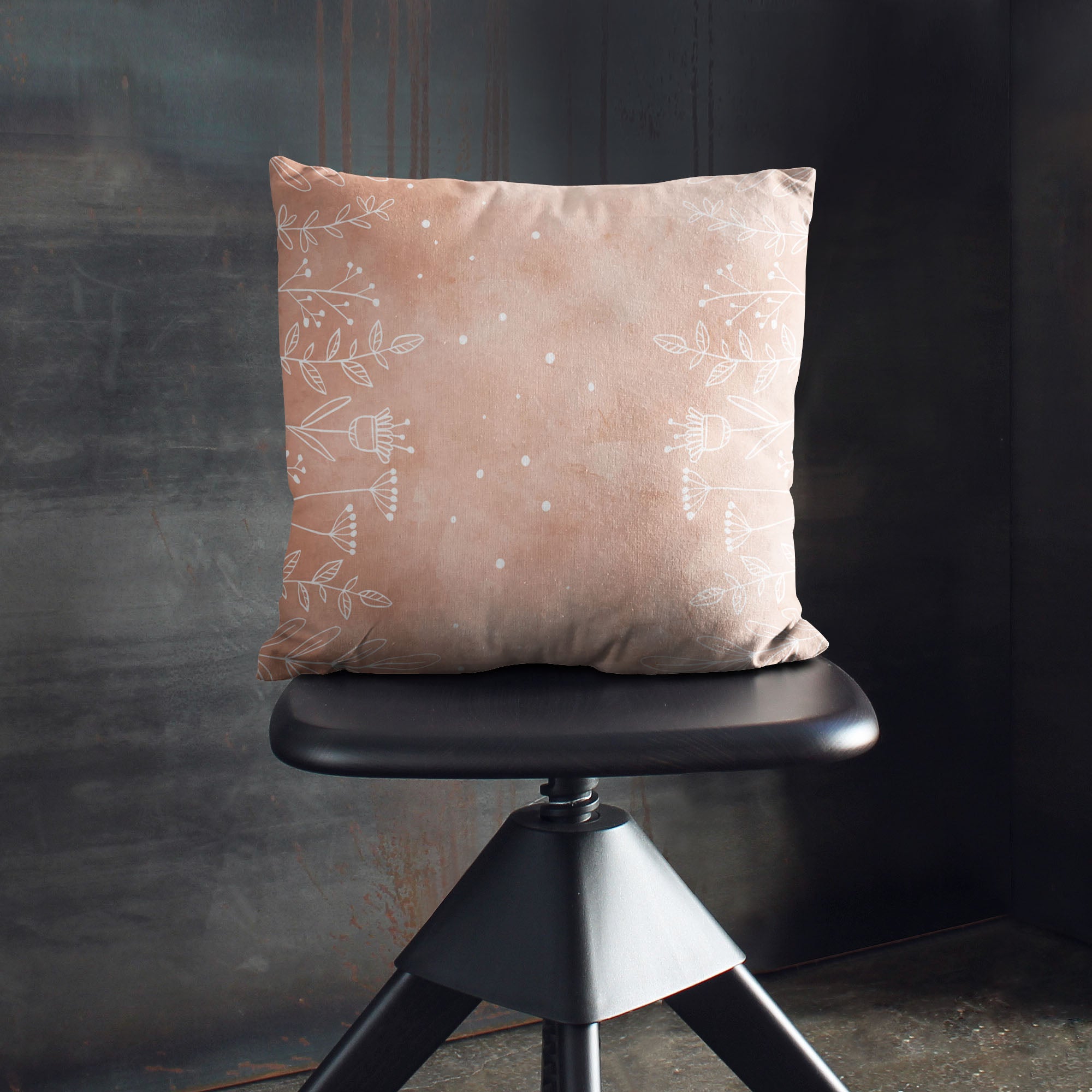 Pink Flowers-Velvet Pillow