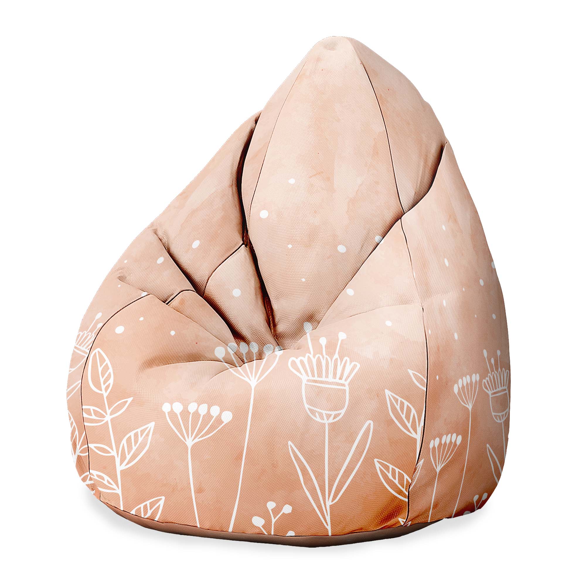 Puf Pearshape Růžové Květiny - Samet