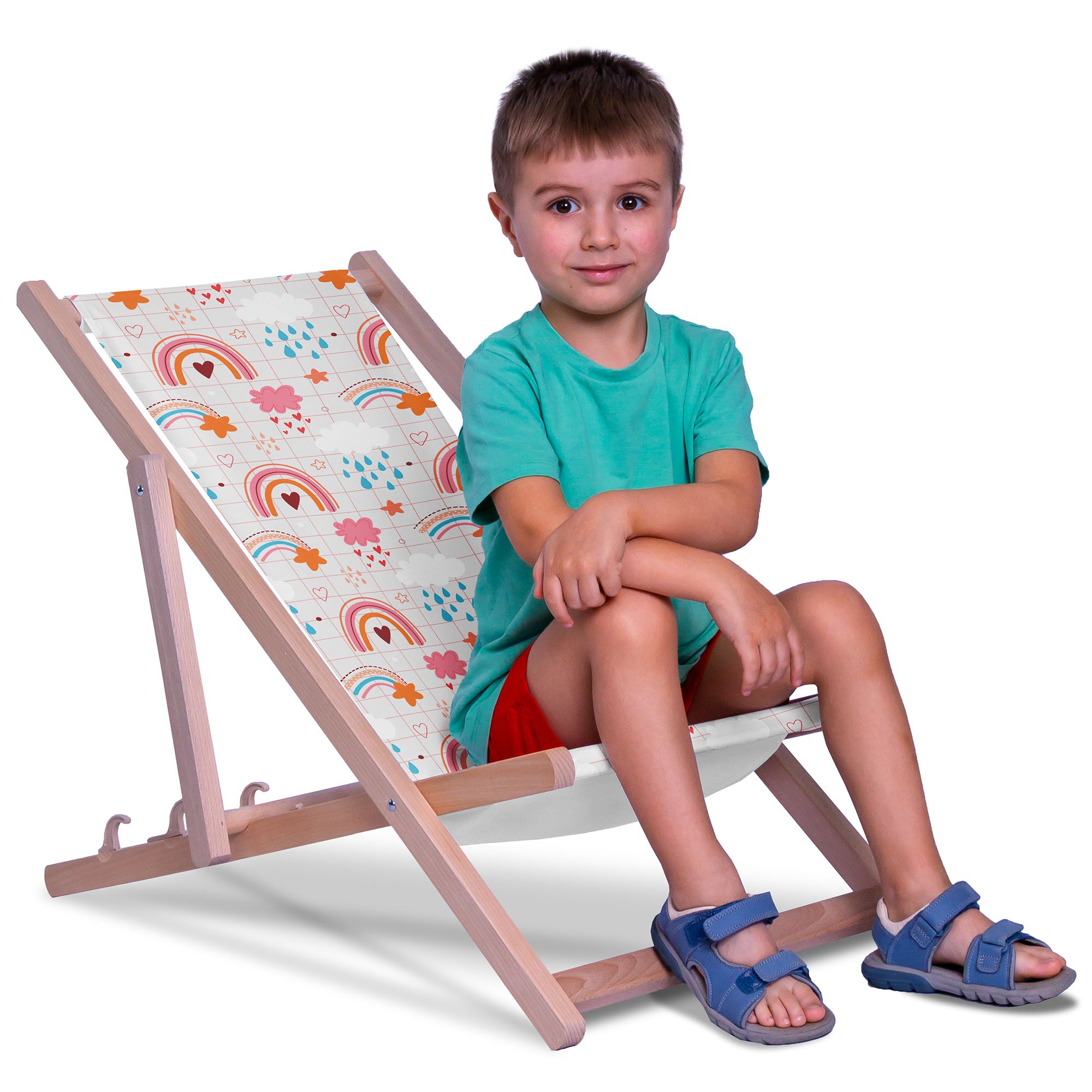 Wooden Deck Chair Pink Rainbow