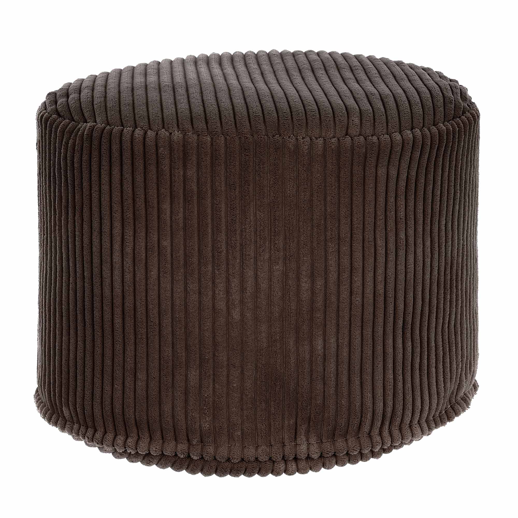 Round pouf footstool Lincoln Dark Chocolate