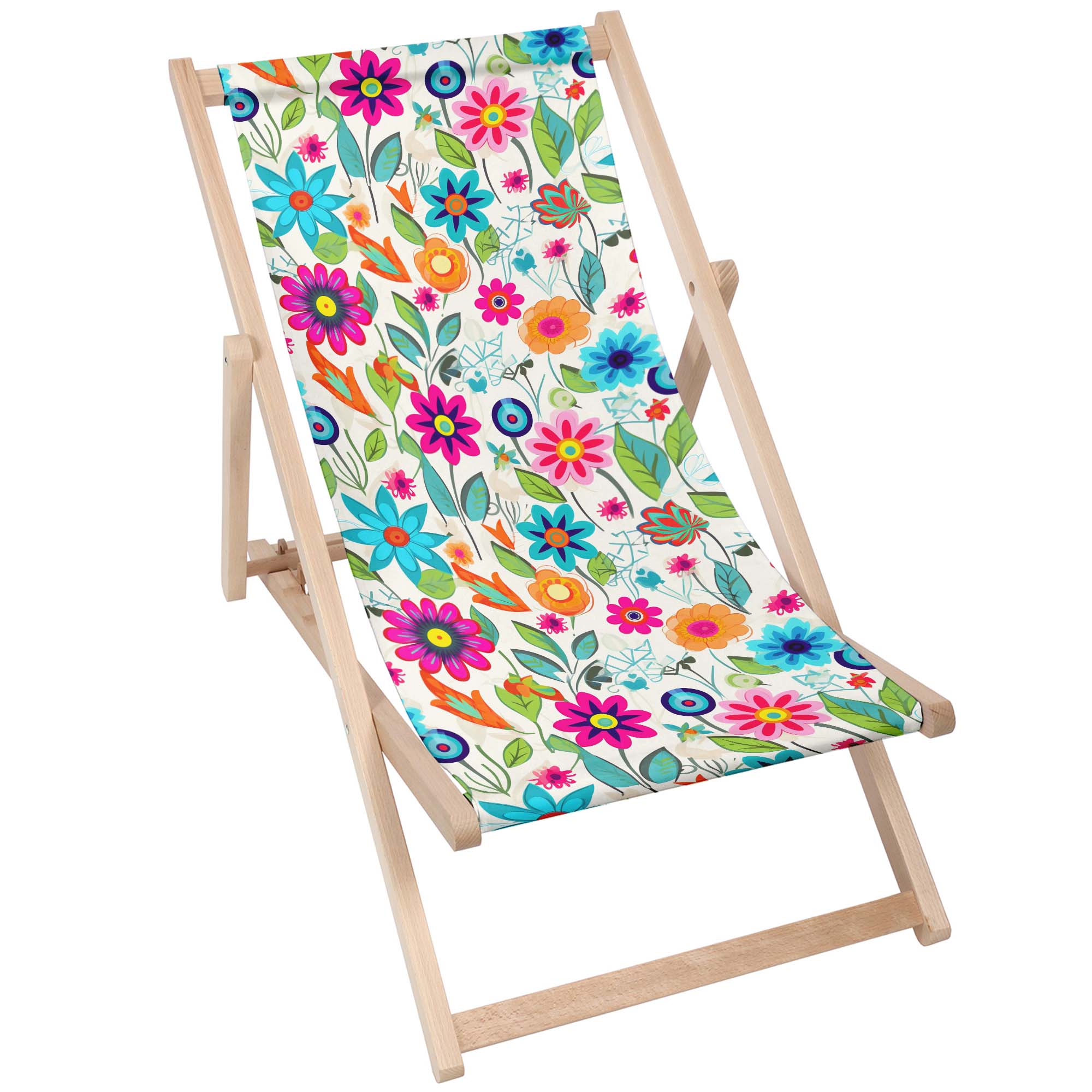Wooden Deck Chair Small Spring Flowers-M