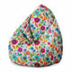 Sedací vak Pearshape Malé jarné kvety-M-Velvet