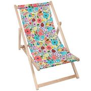 Wooden Deck Chair Spring Flowers