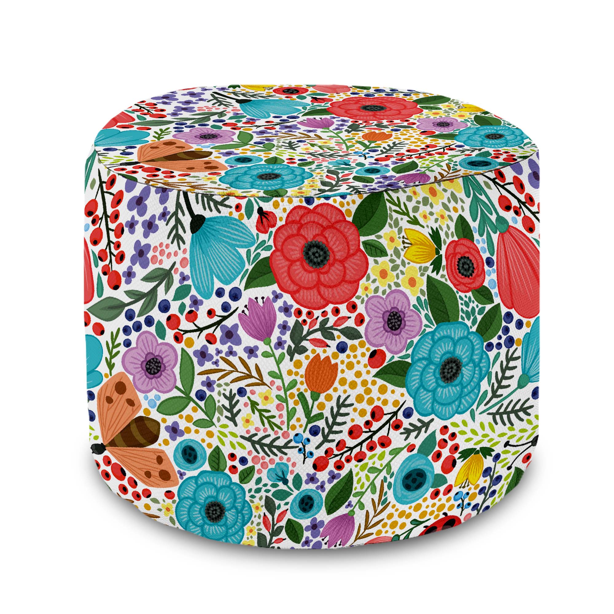 Runder Hocker Fußhocker Spring Flowers-Oxford