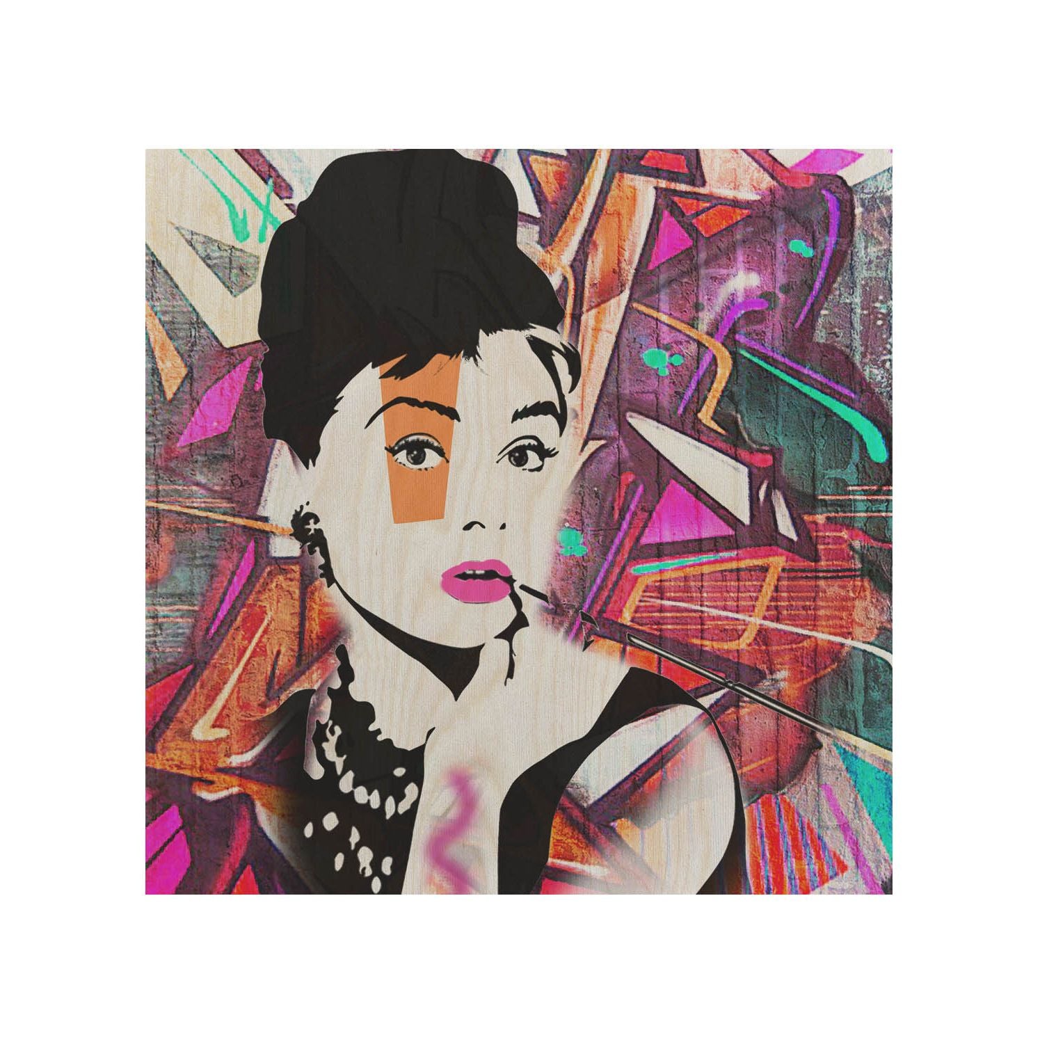 Dřevěný stolek Audrey Colourful-30x40 CM