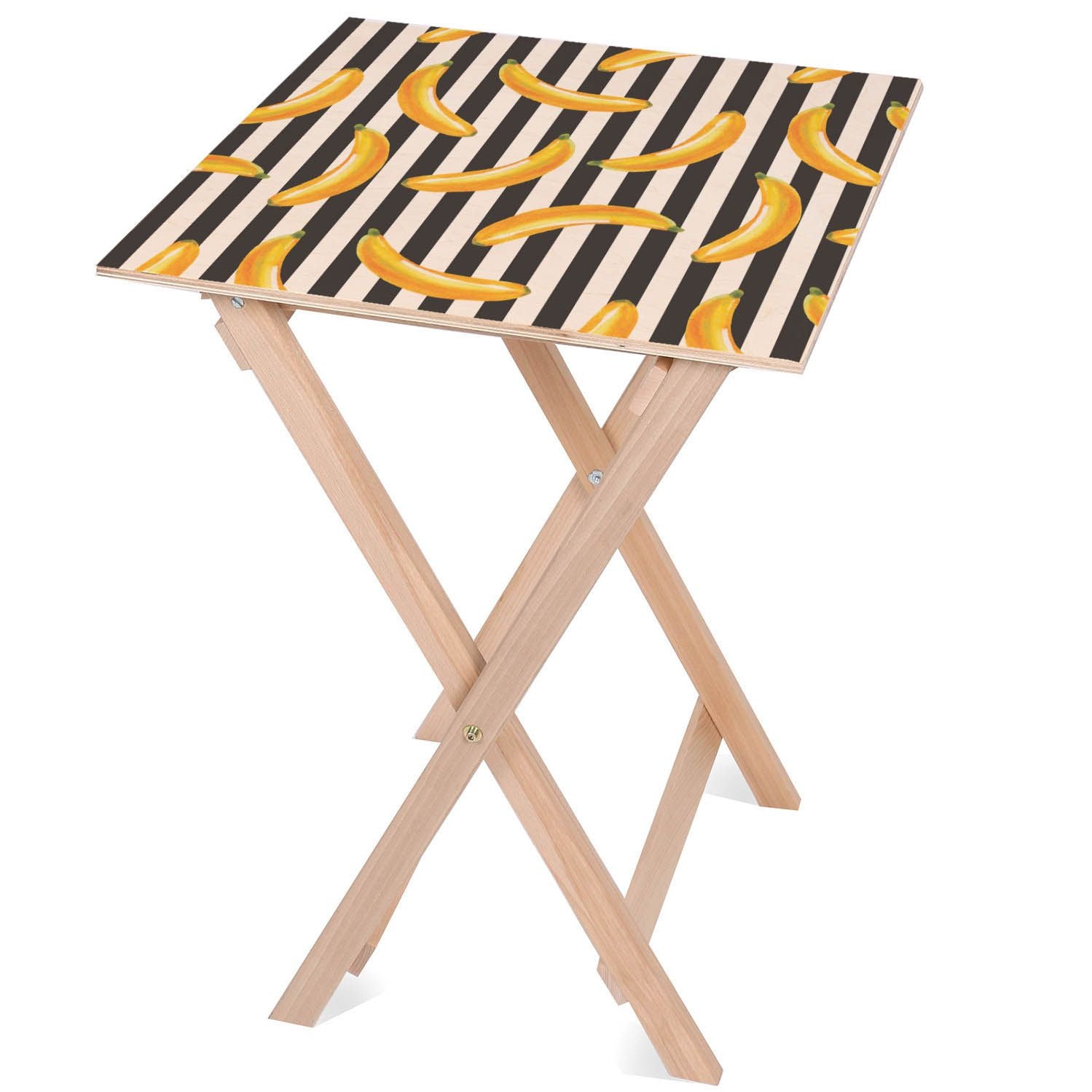 Stolik drewniany Banana Stripes-50x50 CM