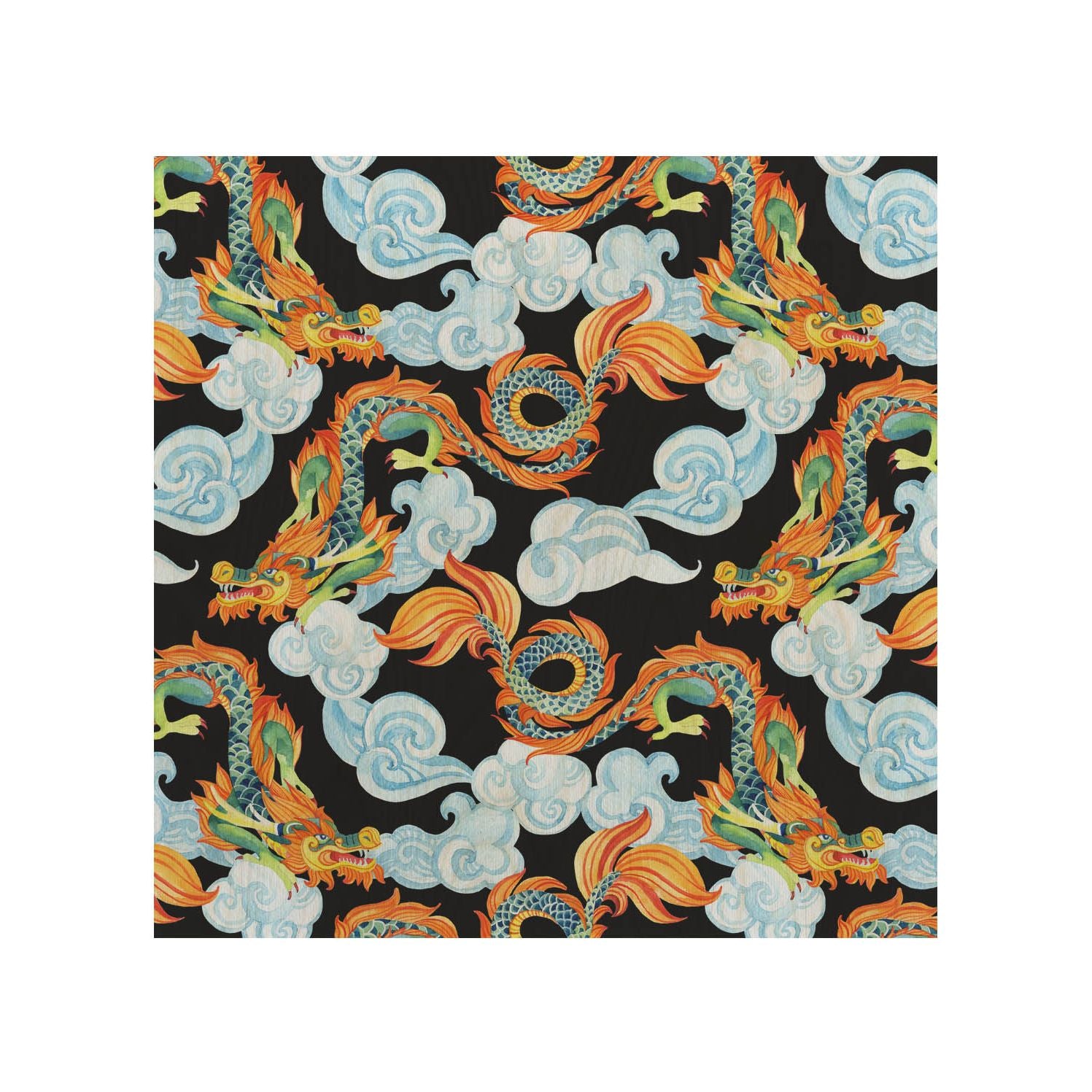 Wooden Table Chinese Dragons-30x40 CM