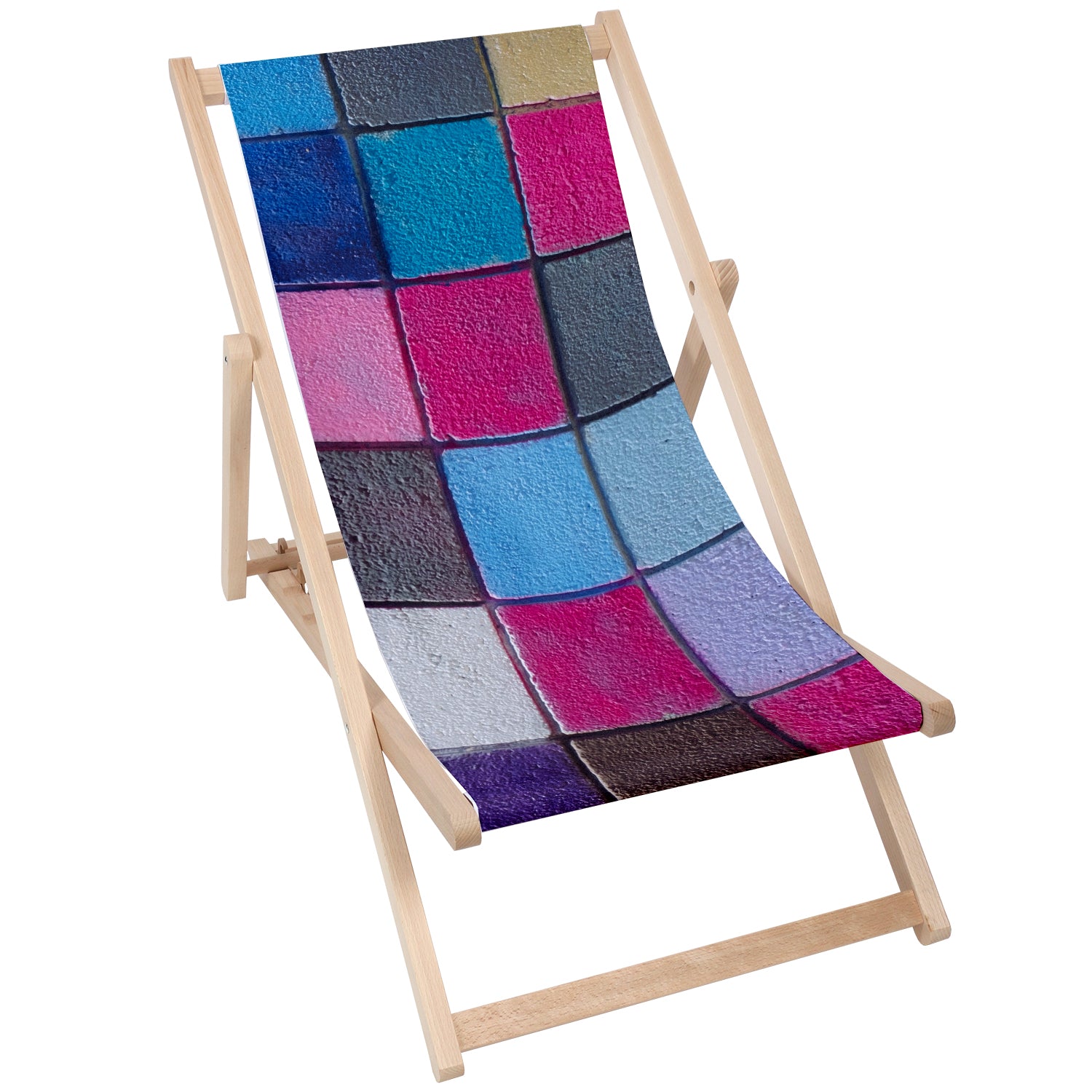 Stolik drewniany Colored Check-50x50 CM