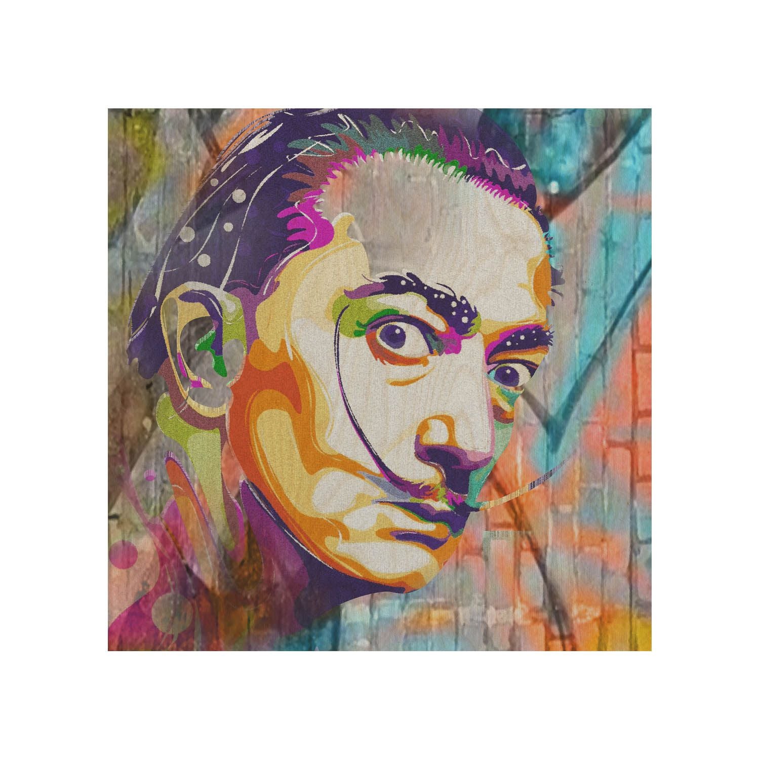 Stolik drewniany Dali Colourful-30x40 CM
