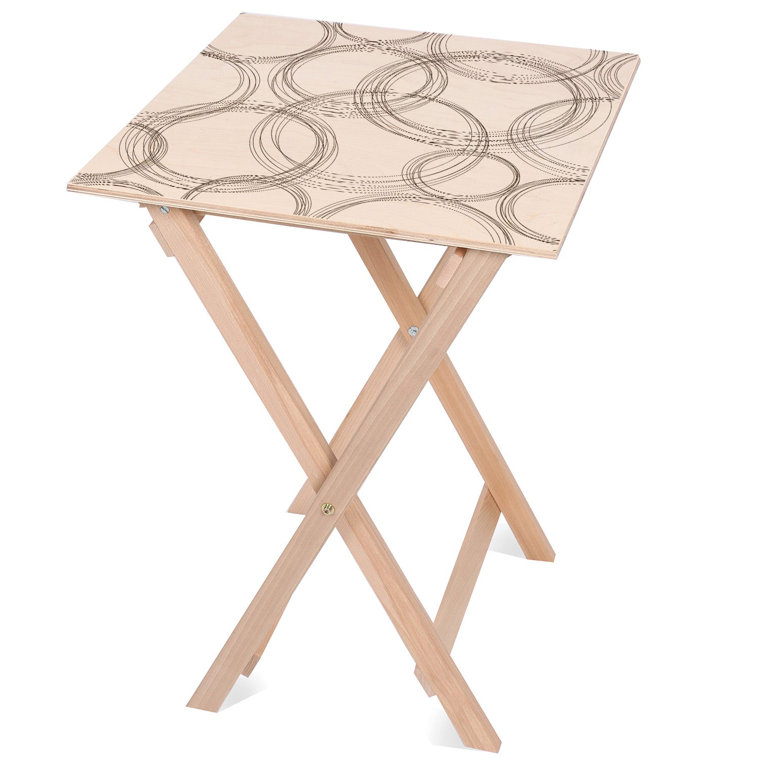Stolik drewniany Large wheels-30x40 CM