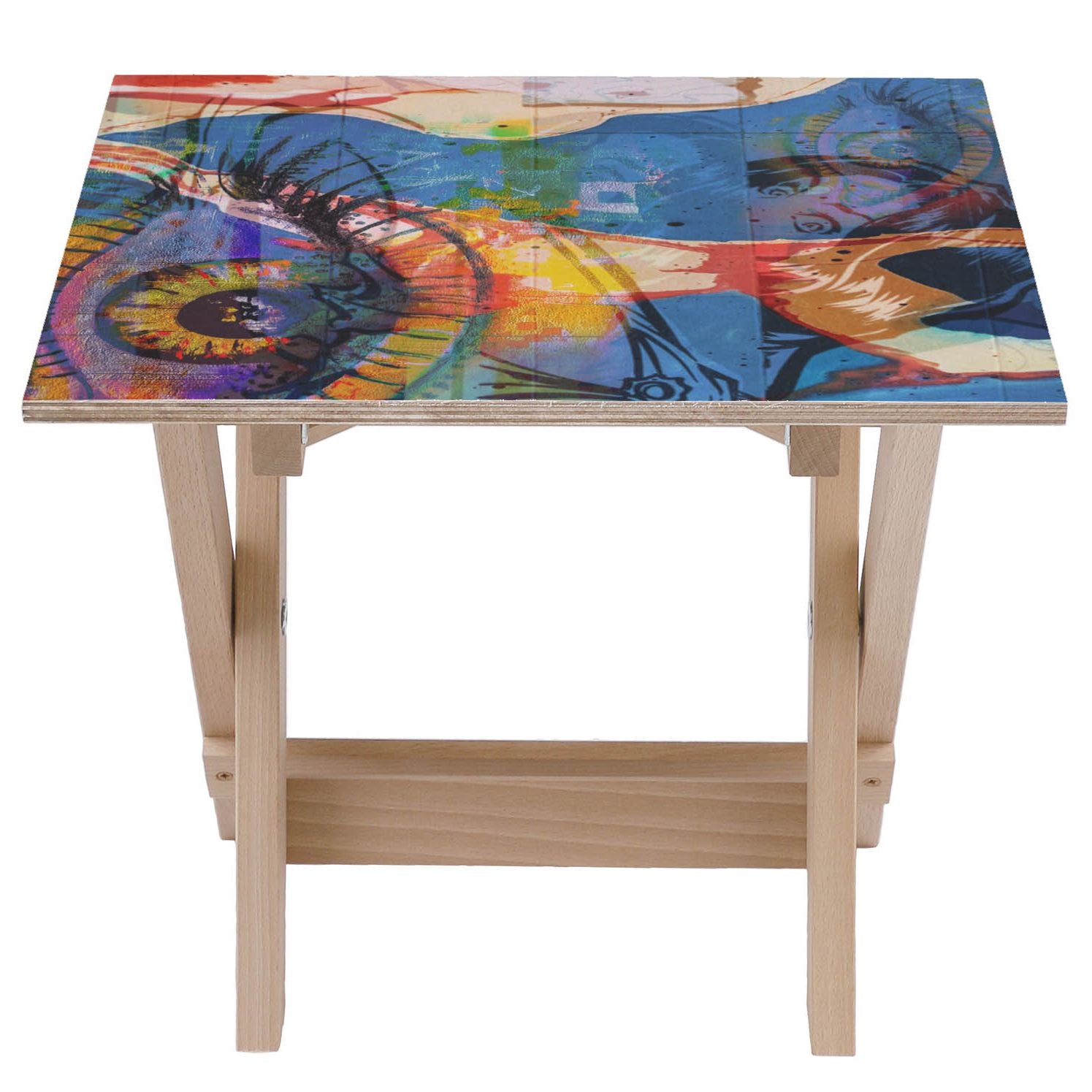 Stolik drewniany Eyes-50x50 CM