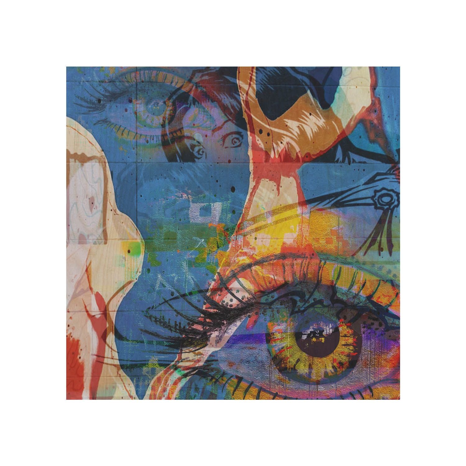 Stolik drewniany Eyes-50x50 CM