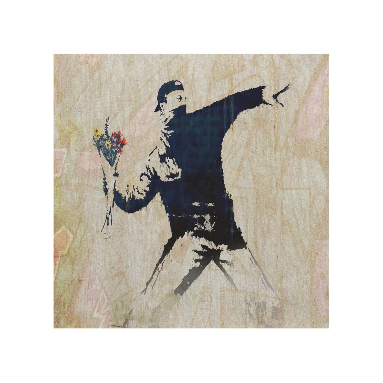 Flower Bomber Wooden Table-30x40 CM